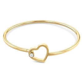 Tommy Hilfiger Womens Gold IP Crystal Heart Bangle