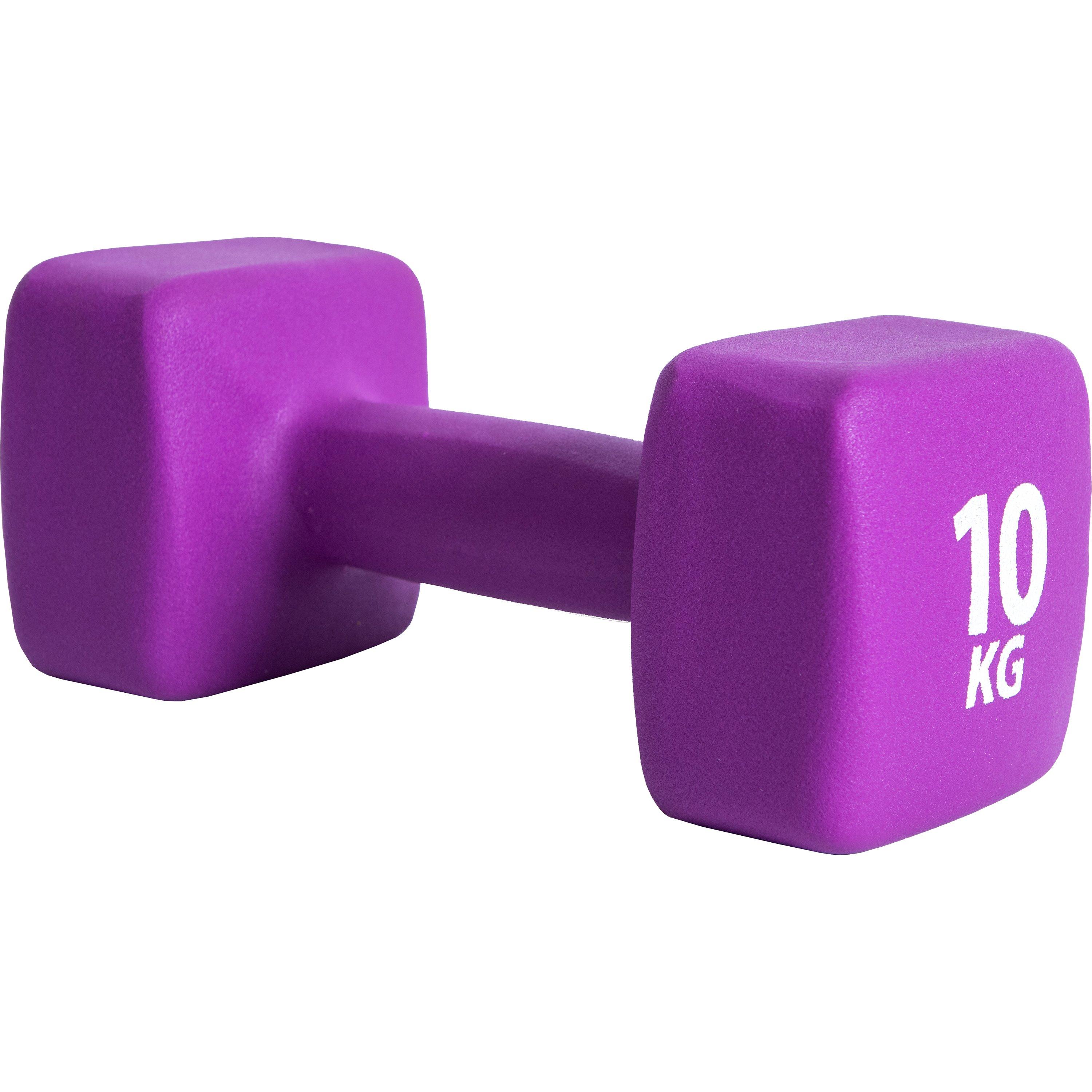 Pure2improve  Neoprene Coated Dumbbells - Purple - 1 x 10kg
