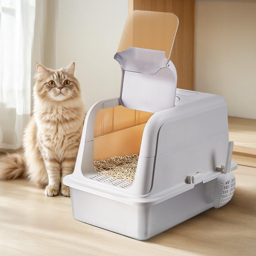 White And Grey - KIDKID PET - Enclosed Cat Litter Box - 2