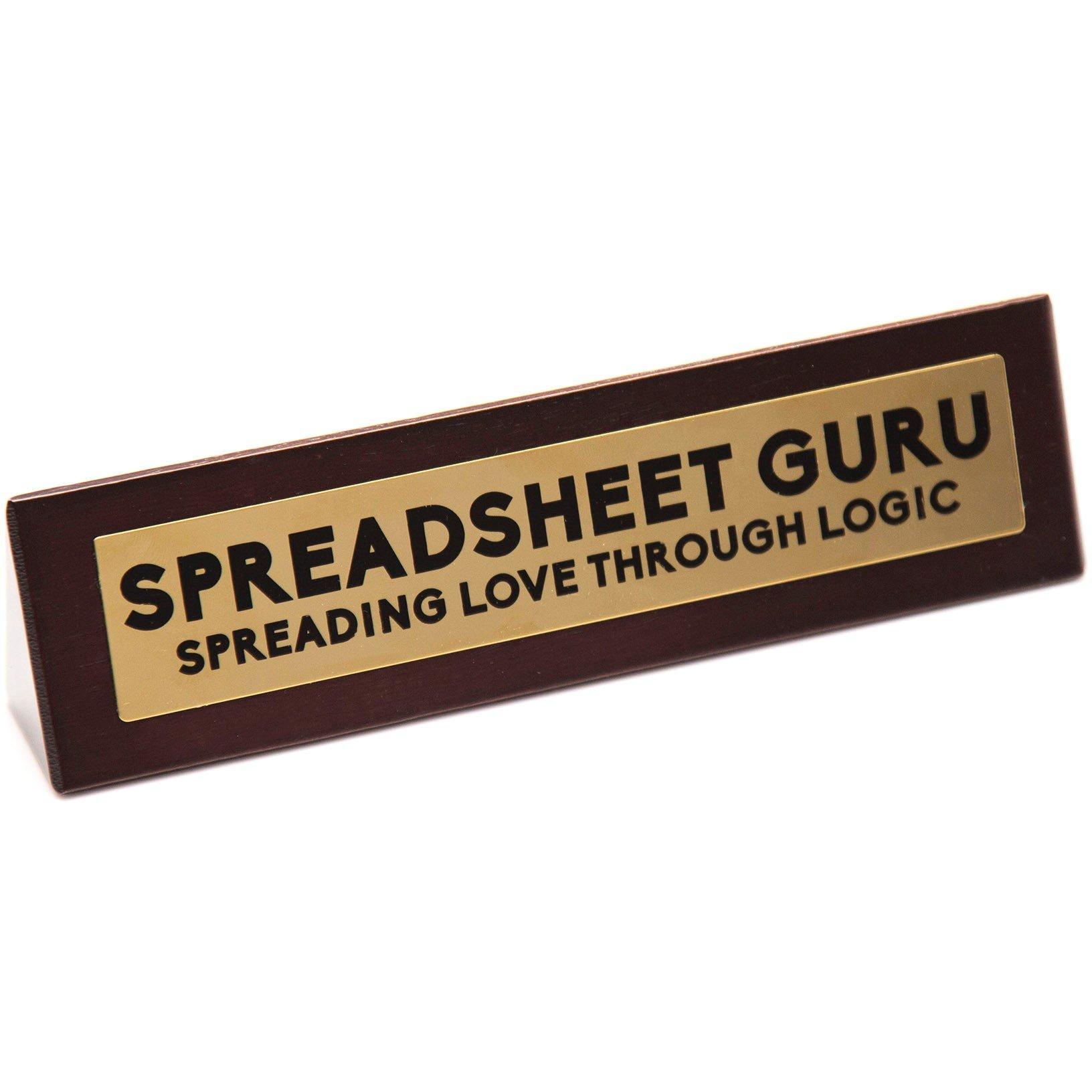 Multi - Boxer Gifts - Wooden Desk Sign - Spreadsheet Guru - 1