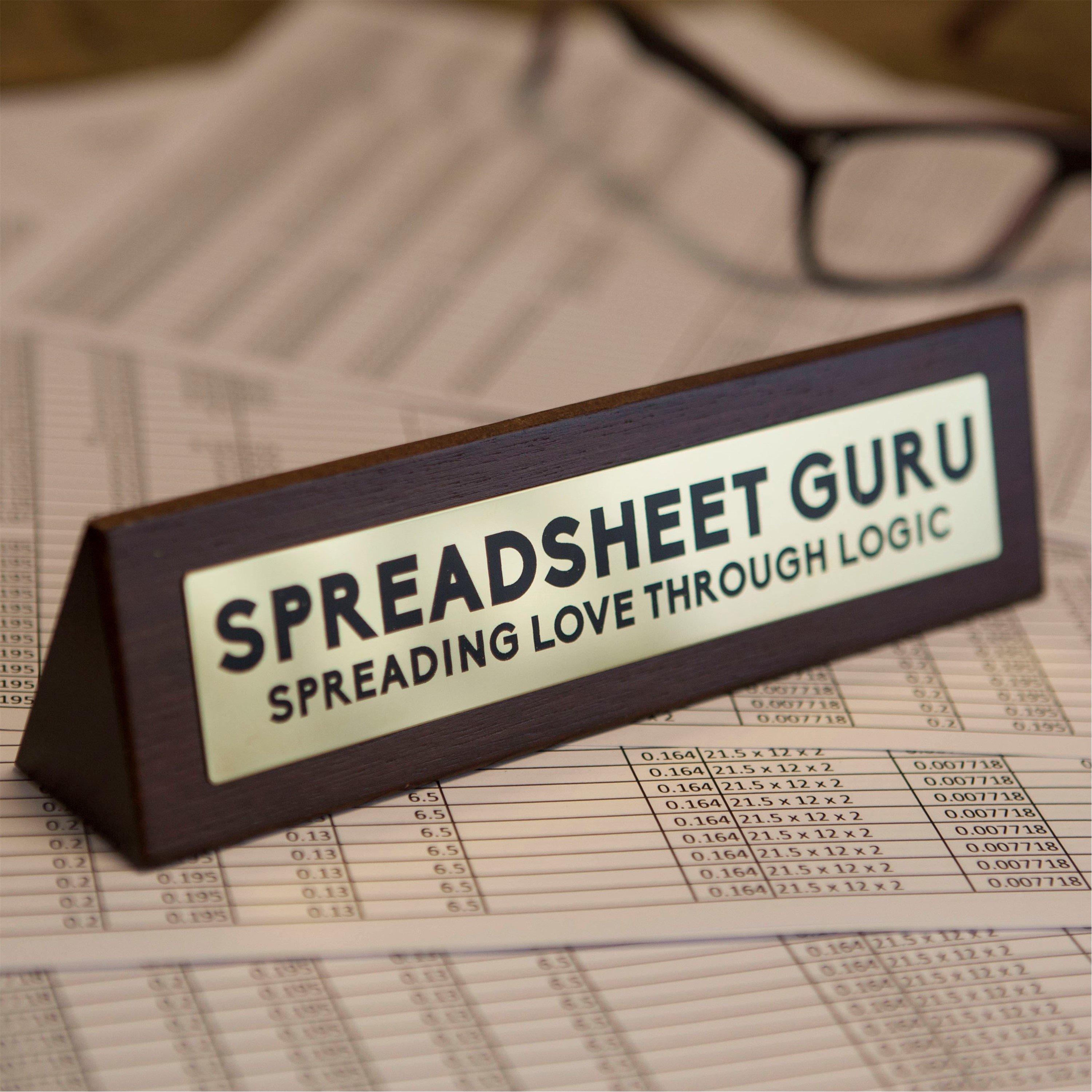 Multi - Boxer Gifts - Wooden Desk Sign - Spreadsheet Guru - 2