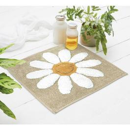 Country Club Shower Mat Fleur 100% Cotton 50x50cm - Natural