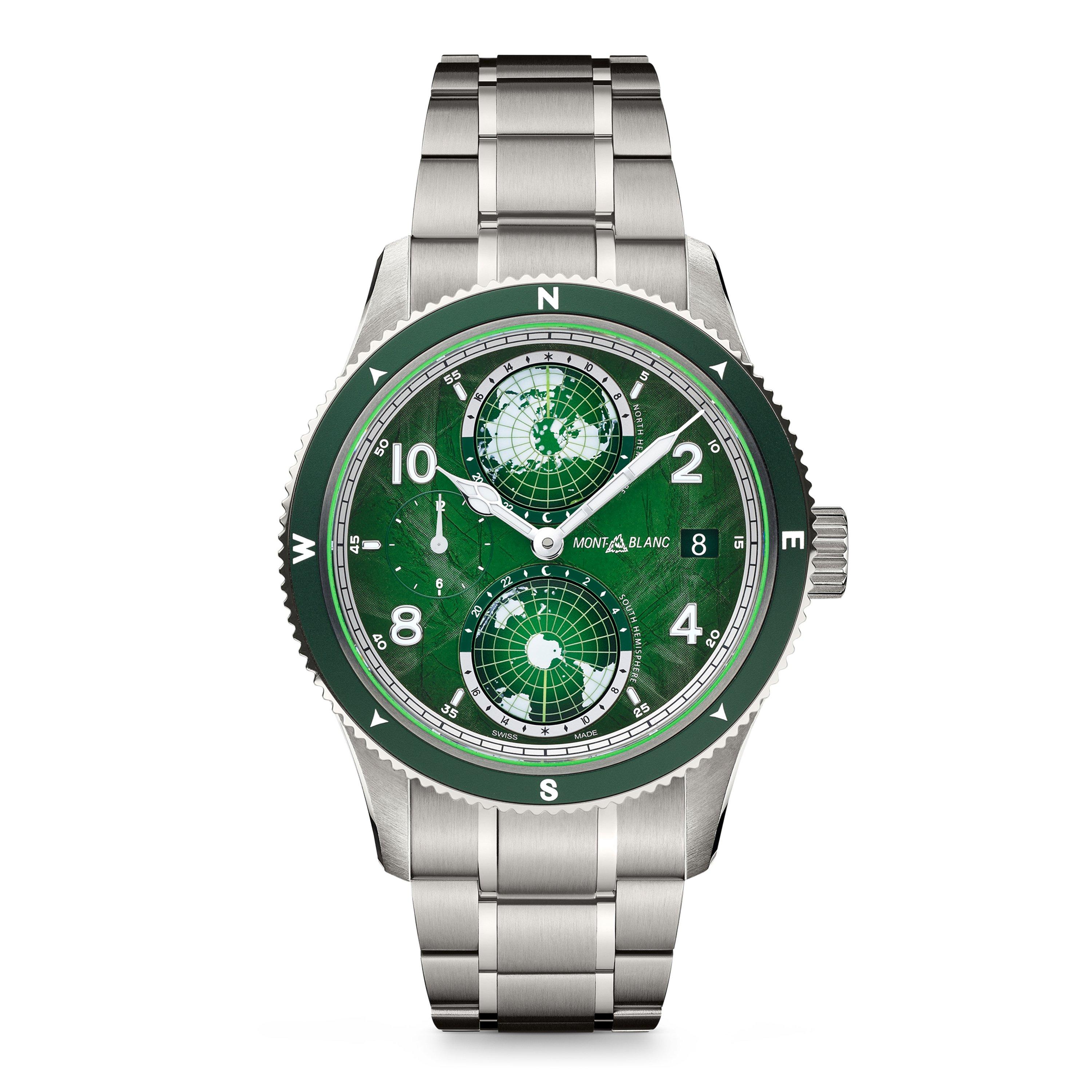 Green/silver - Montblanc - 1858 Geosphere Watch - 1
