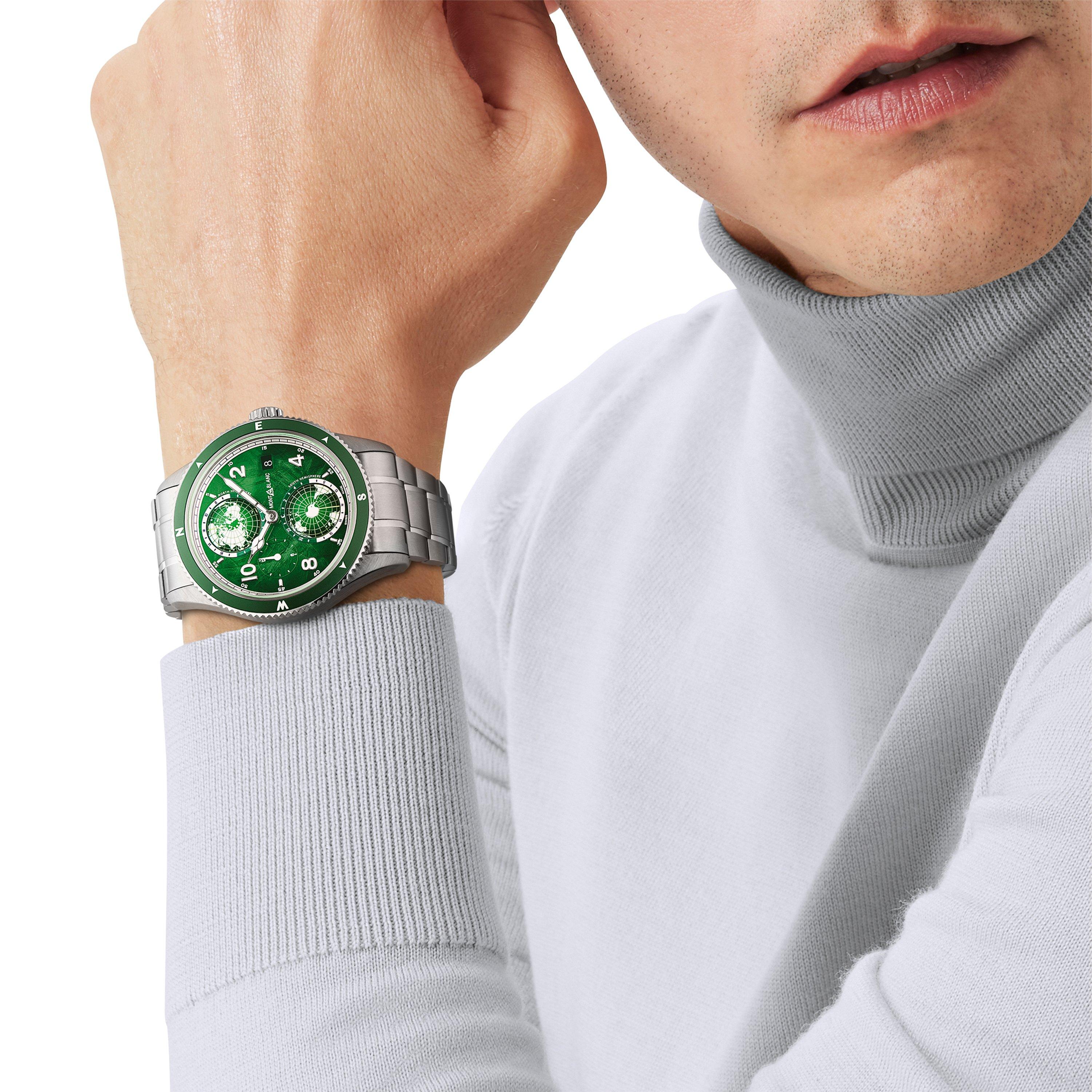 Green/silver - Montblanc - 1858 Geosphere Watch - 2