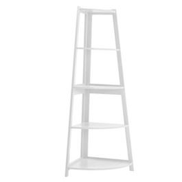 Cottonfy UK Modern 5-Tier Wooden Ladder Corner Bookshelf