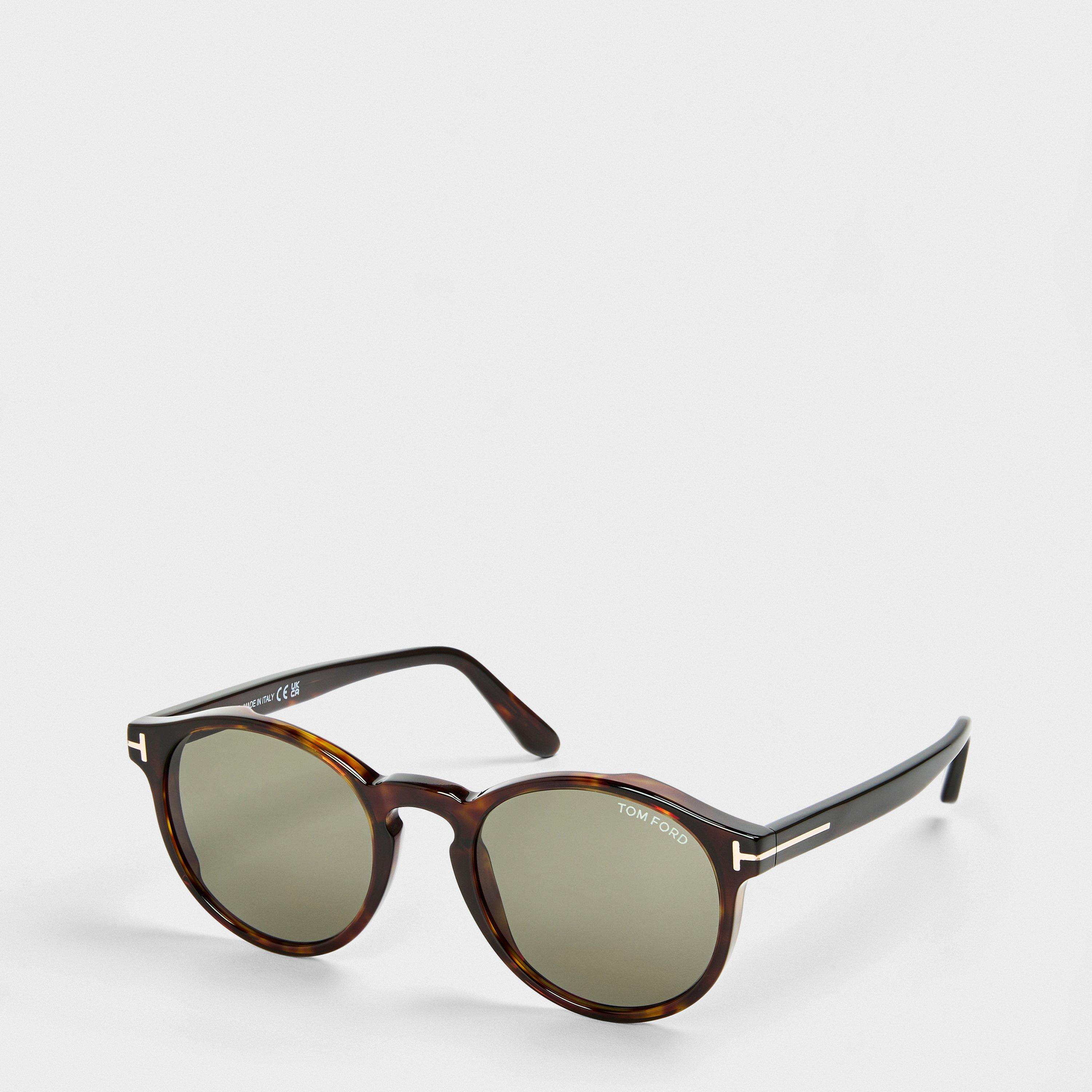 Dark Havana - Tom Ford - Men's Round Sunglasses - 1