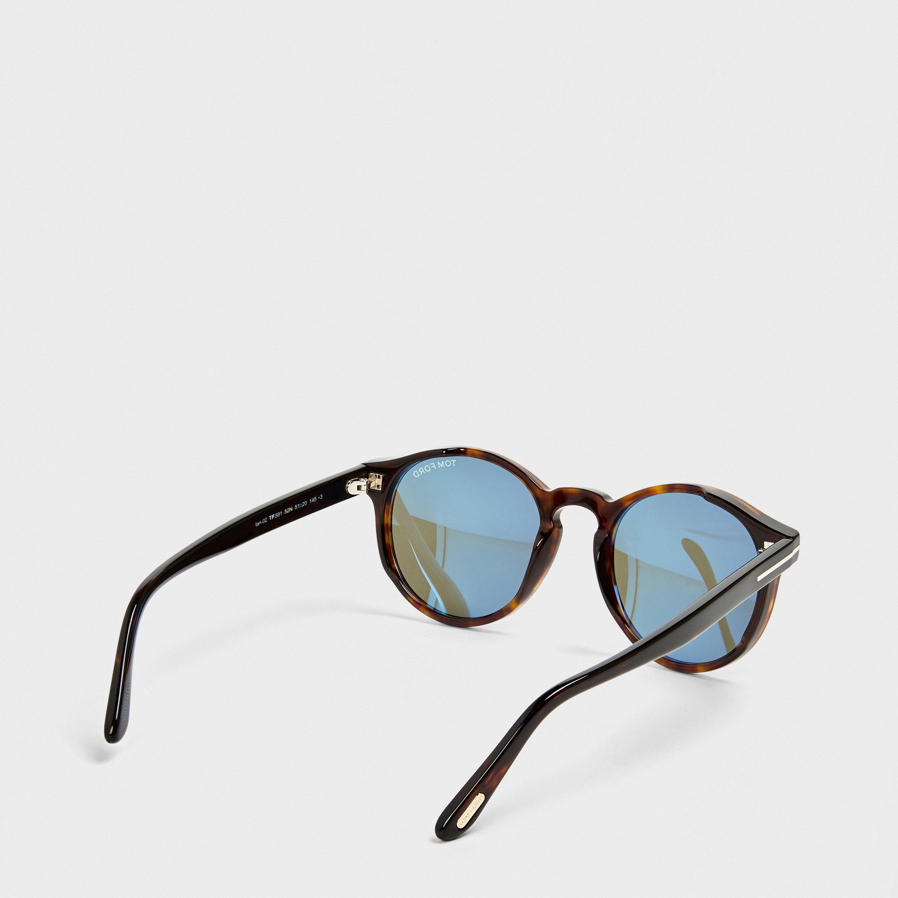 Dark Havana - Tom Ford - Men's Round Sunglasses - 2