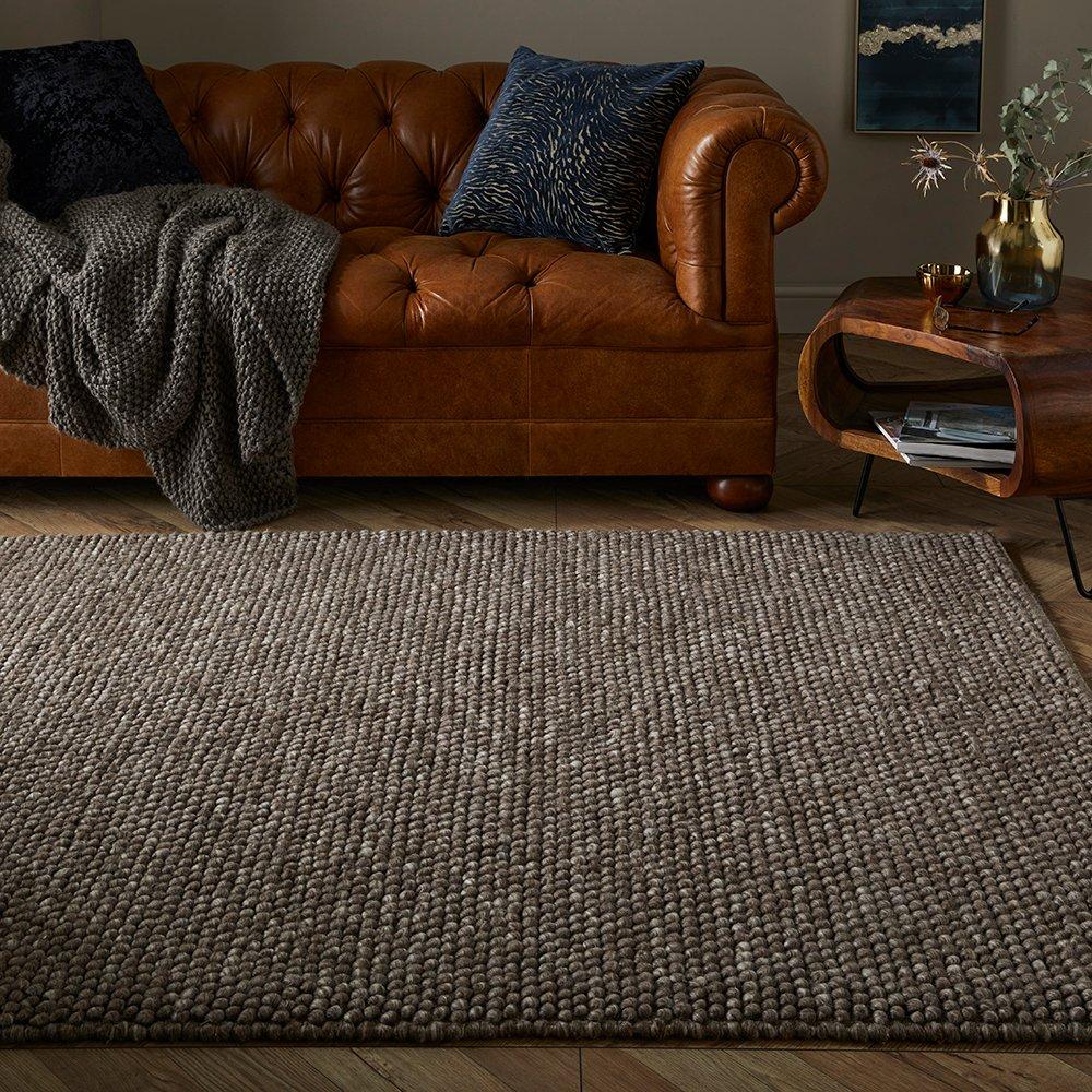 Neutral - Esselle - Delilah Mottled Wool Pebble Taupe Rug 200x290cm - 6