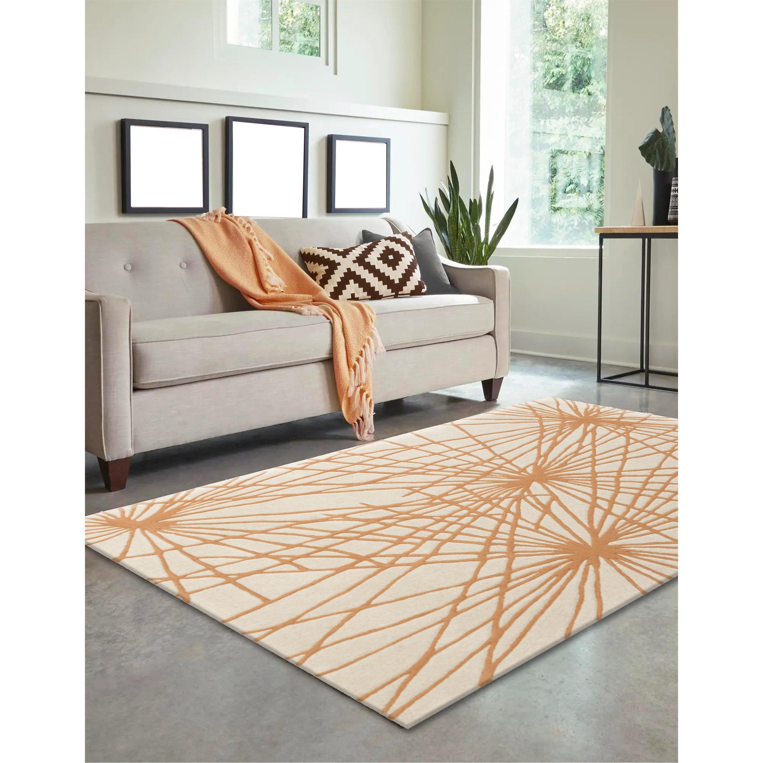 Orange - Esselle - Aura Starburst Natural / Orange 120 x 170cm Rug - 6