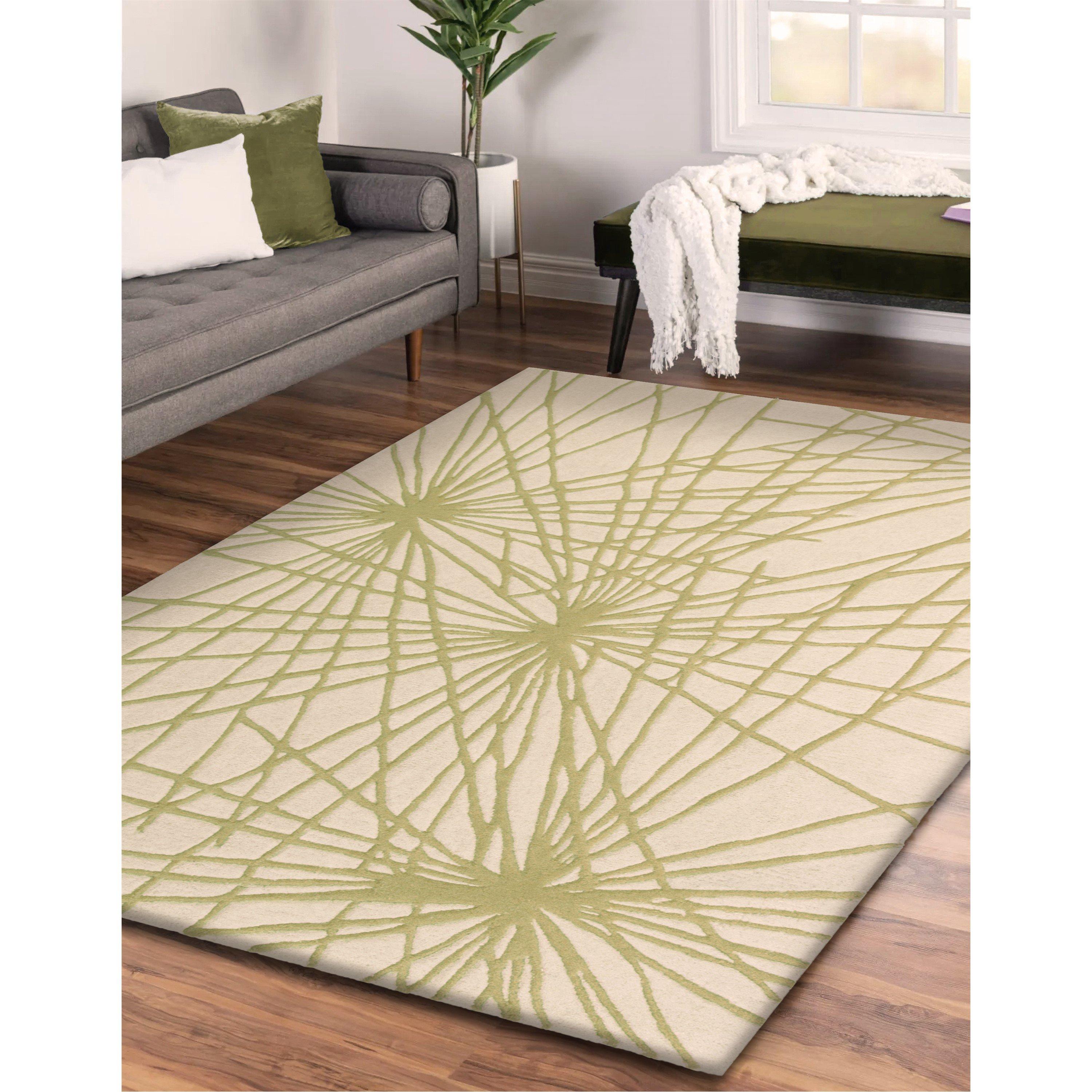 Green - Esselle - Aura Starburst Natural / Sage Green 120 x 170cm Ru - 7