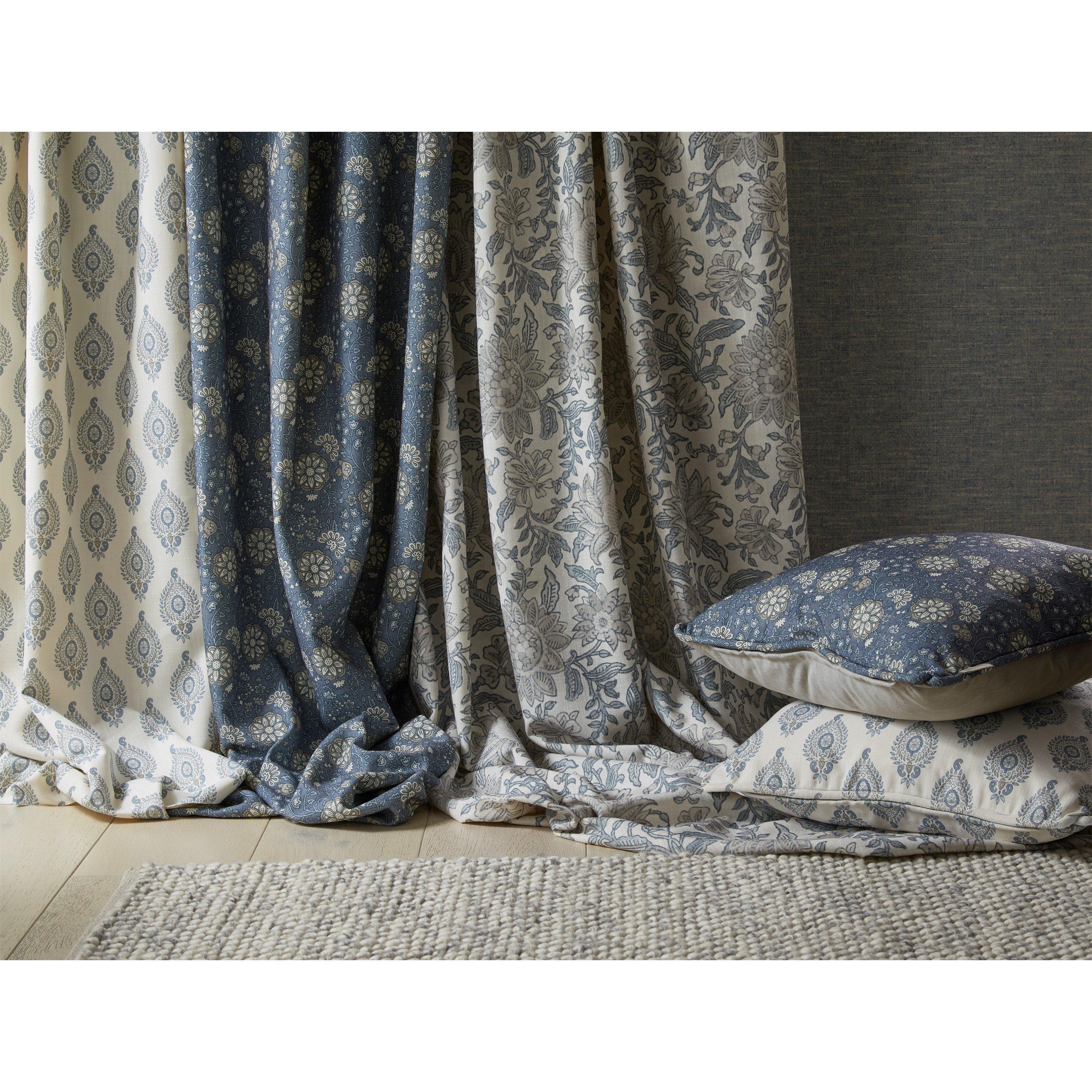 Blue - Esselle - Naya Motif Blue/Taupe Cushion - 2