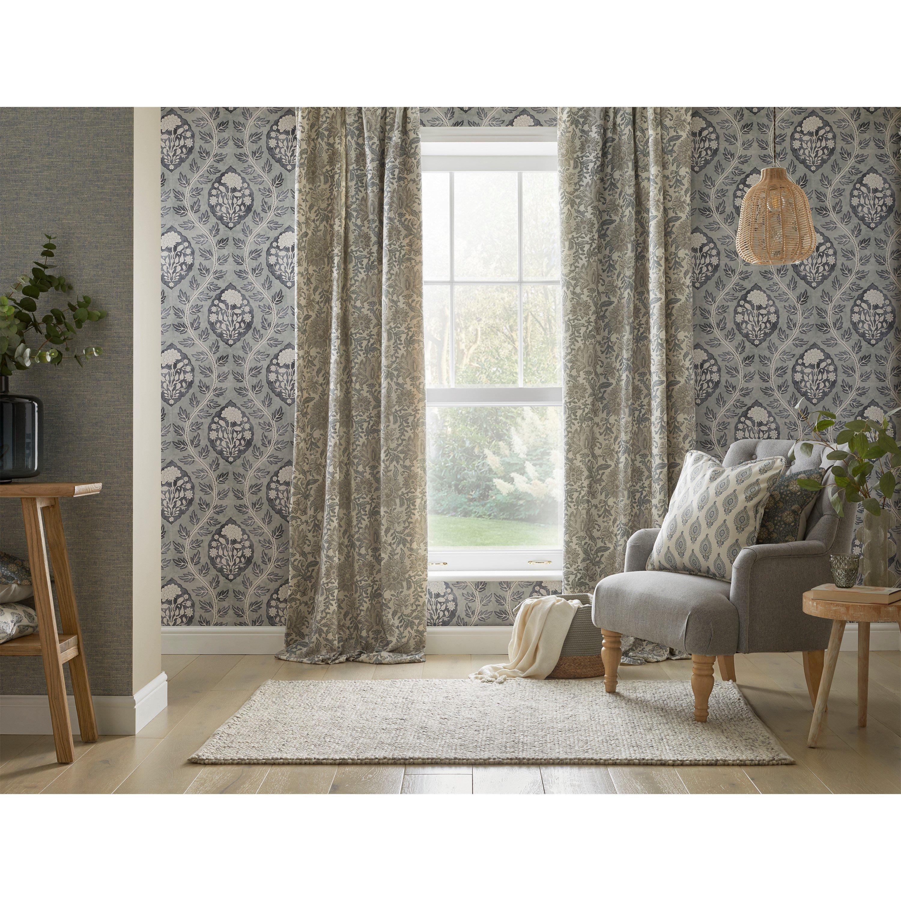 Blue - Esselle - Naya Motif Blue/Taupe Cushion - 5