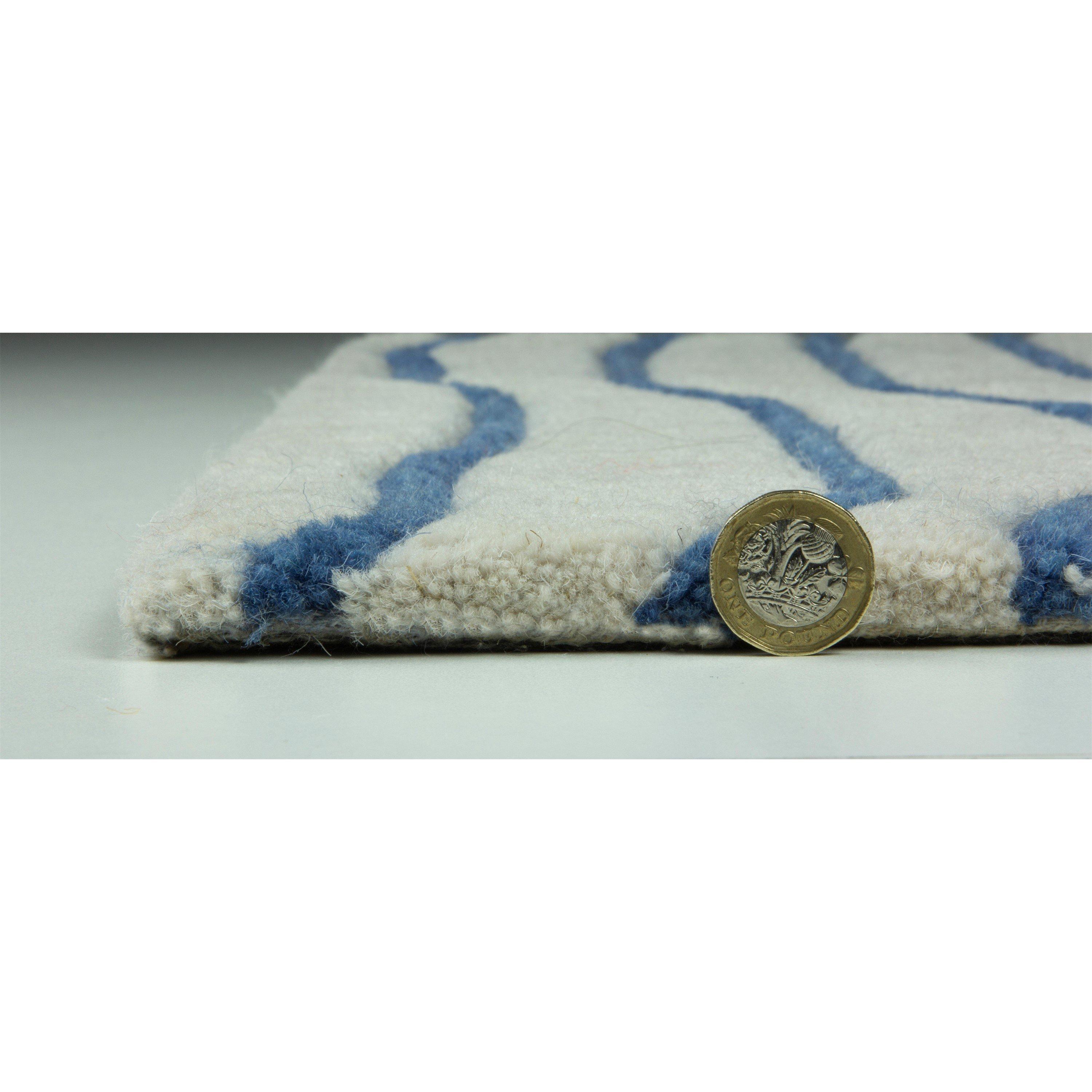 Blue - Esselle - Aura Dune Natural / Blue 120 x 170cm Rug - 3