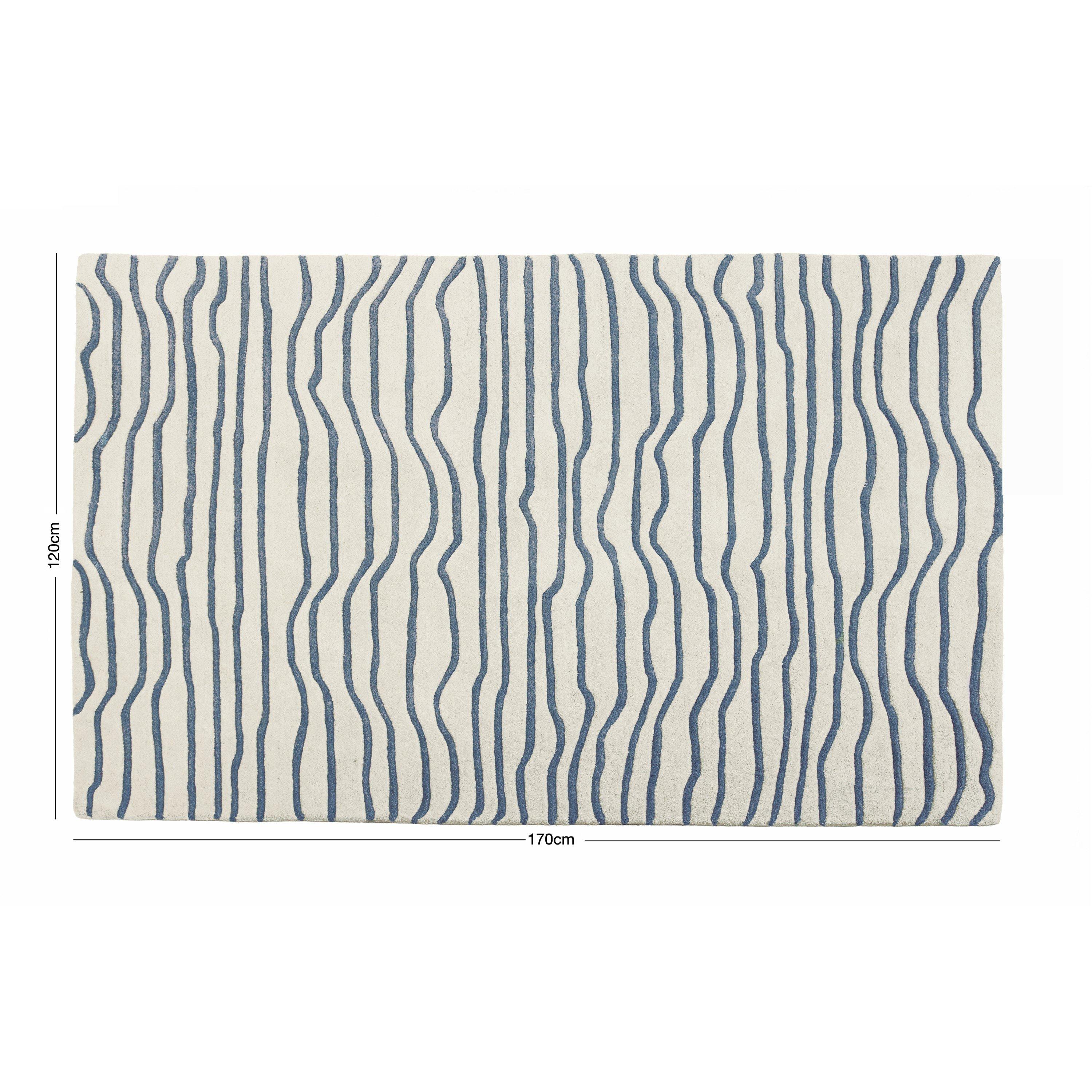 Blue - Esselle - Aura Dune Natural / Blue 120 x 170cm Rug - 4