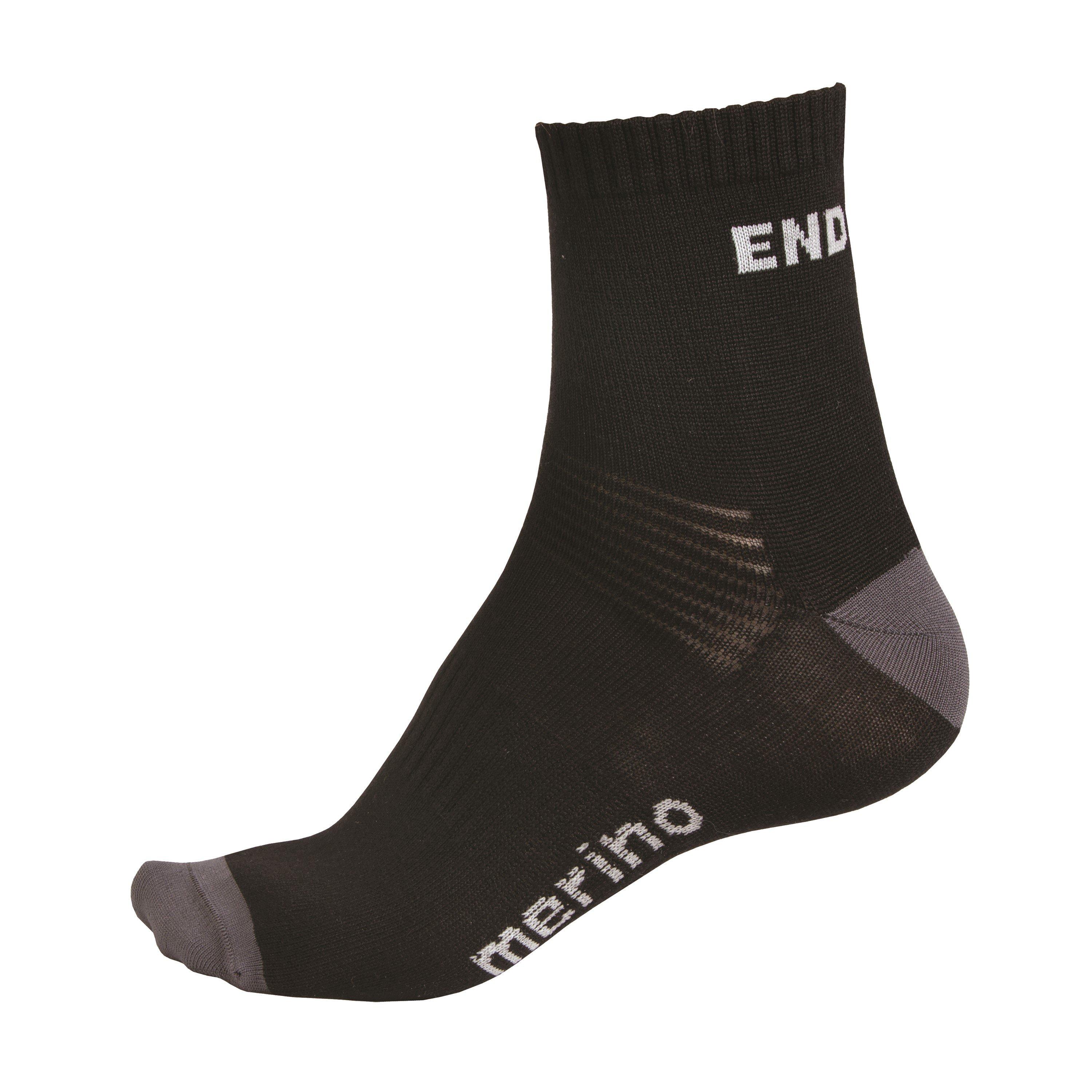 Black - Endura - BaaBaa Merino Sock Twin Pack