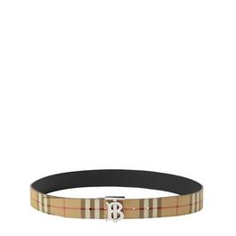 Burberry Check Leather Reversible Tb Belt