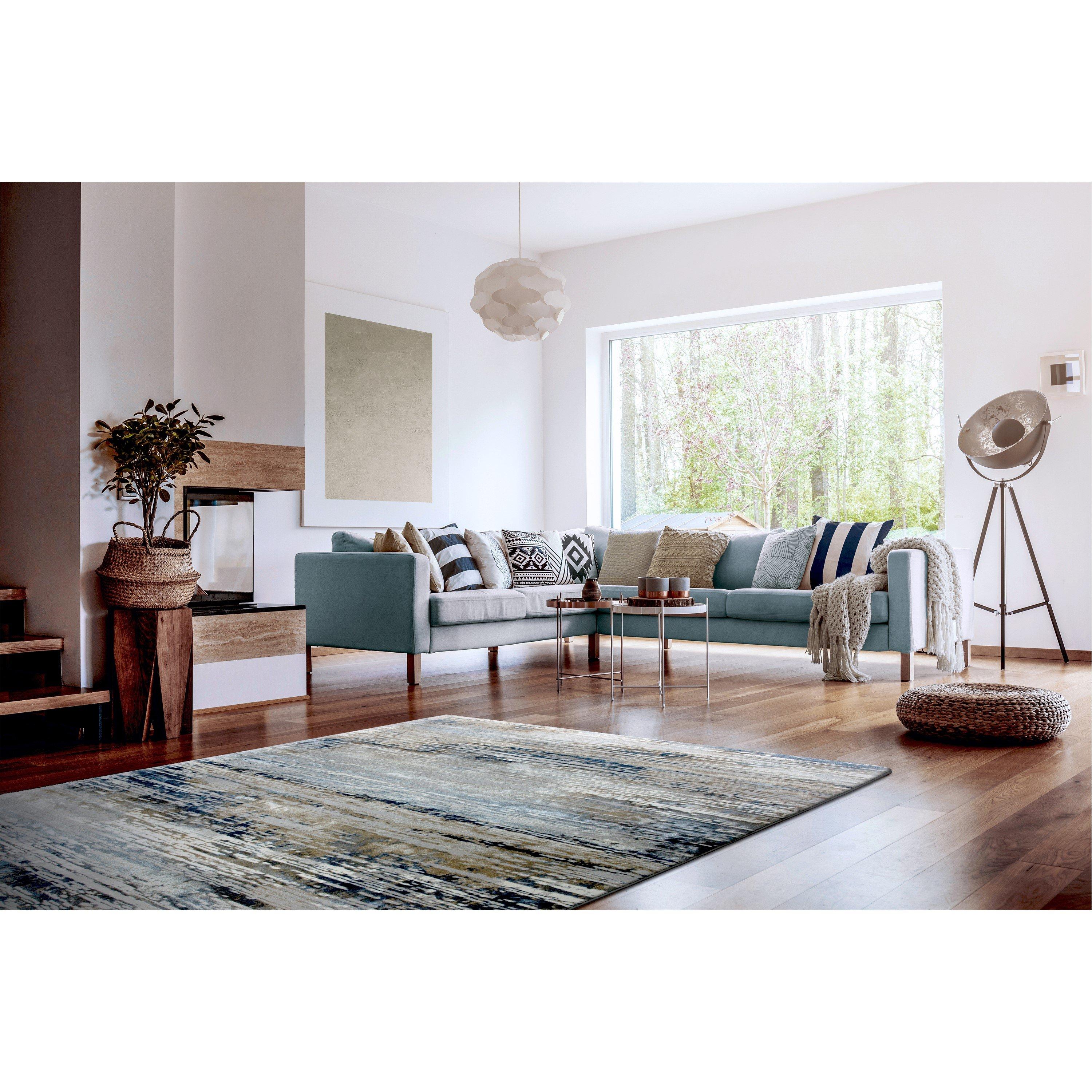 Blue - Esselle - Solar Neptune Natural / Blue 120 x 170cm Rug - 6