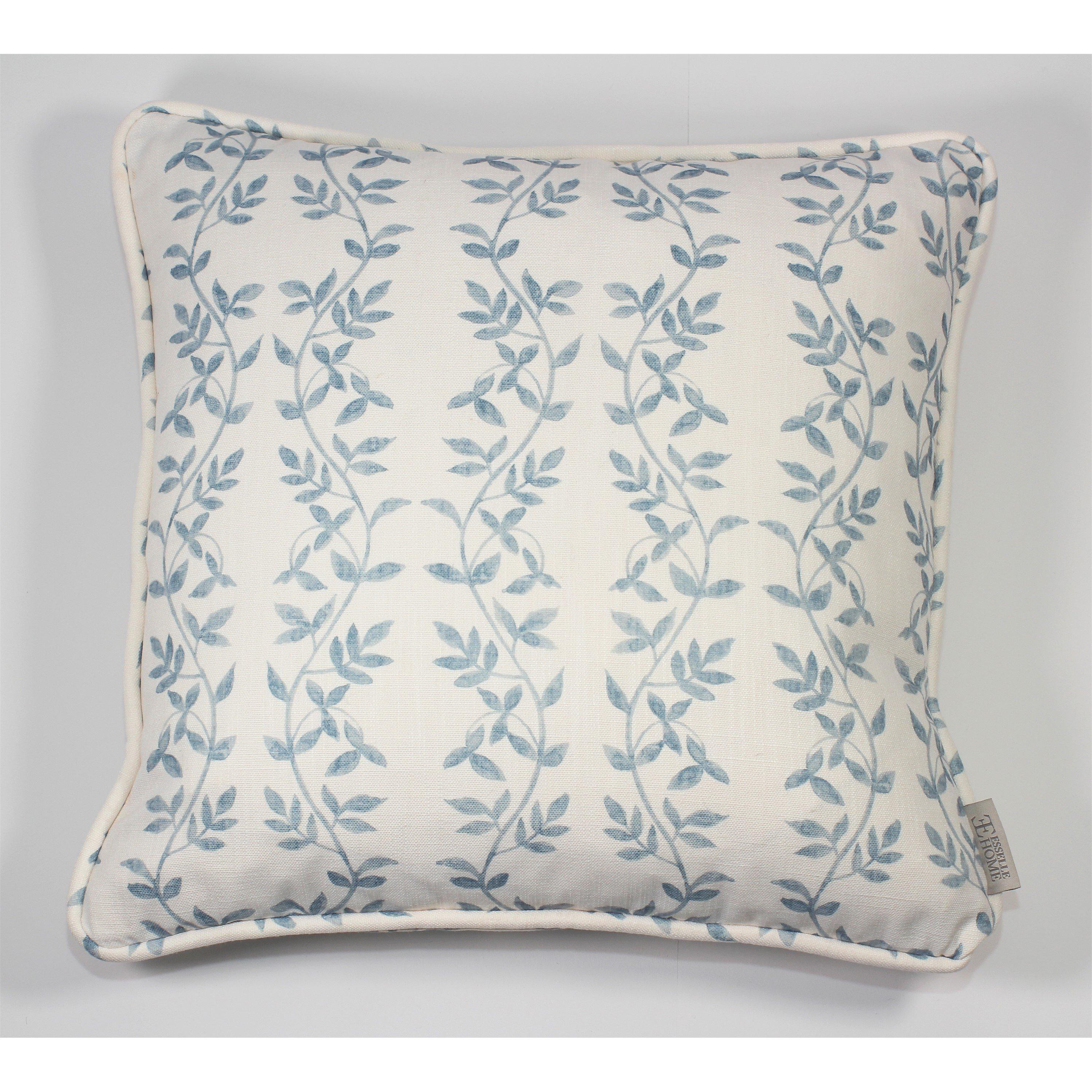 Blue - Esselle - Botanic Vines Slate Blue Cushion - 1