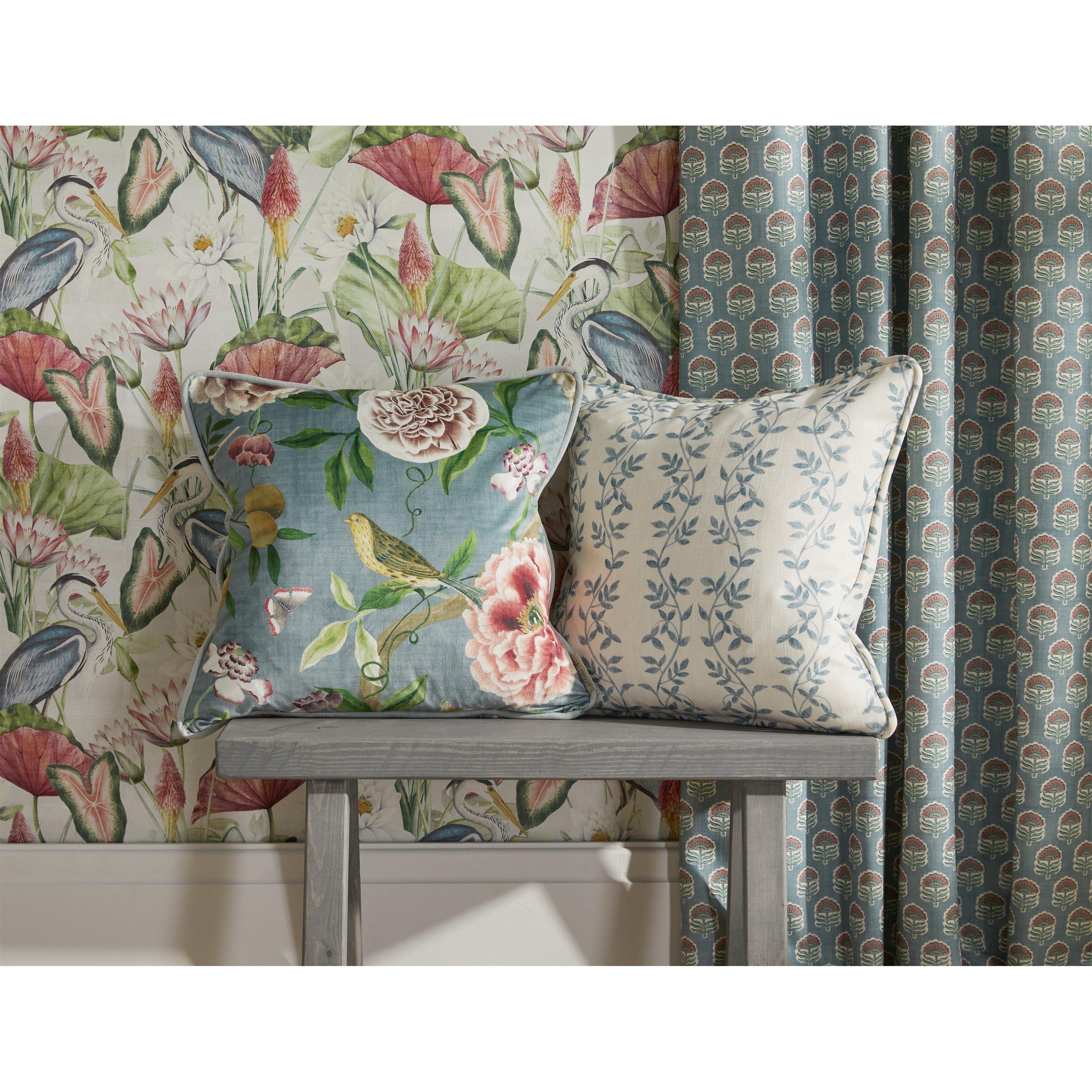 Blue - Esselle - Botanic Vines Slate Blue Cushion - 6