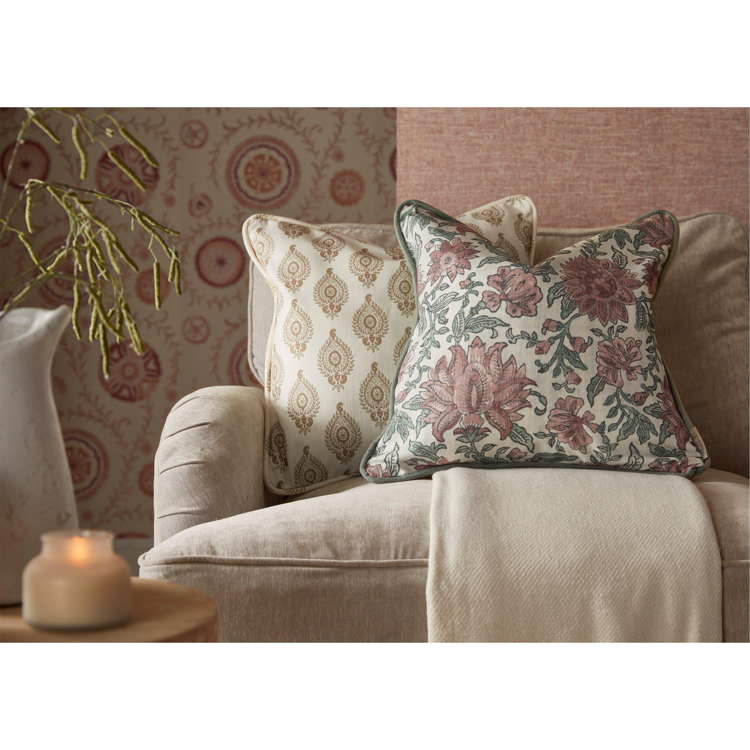 Neutral - Esselle - Naya Motif Neutral/Rose Cushion - 2