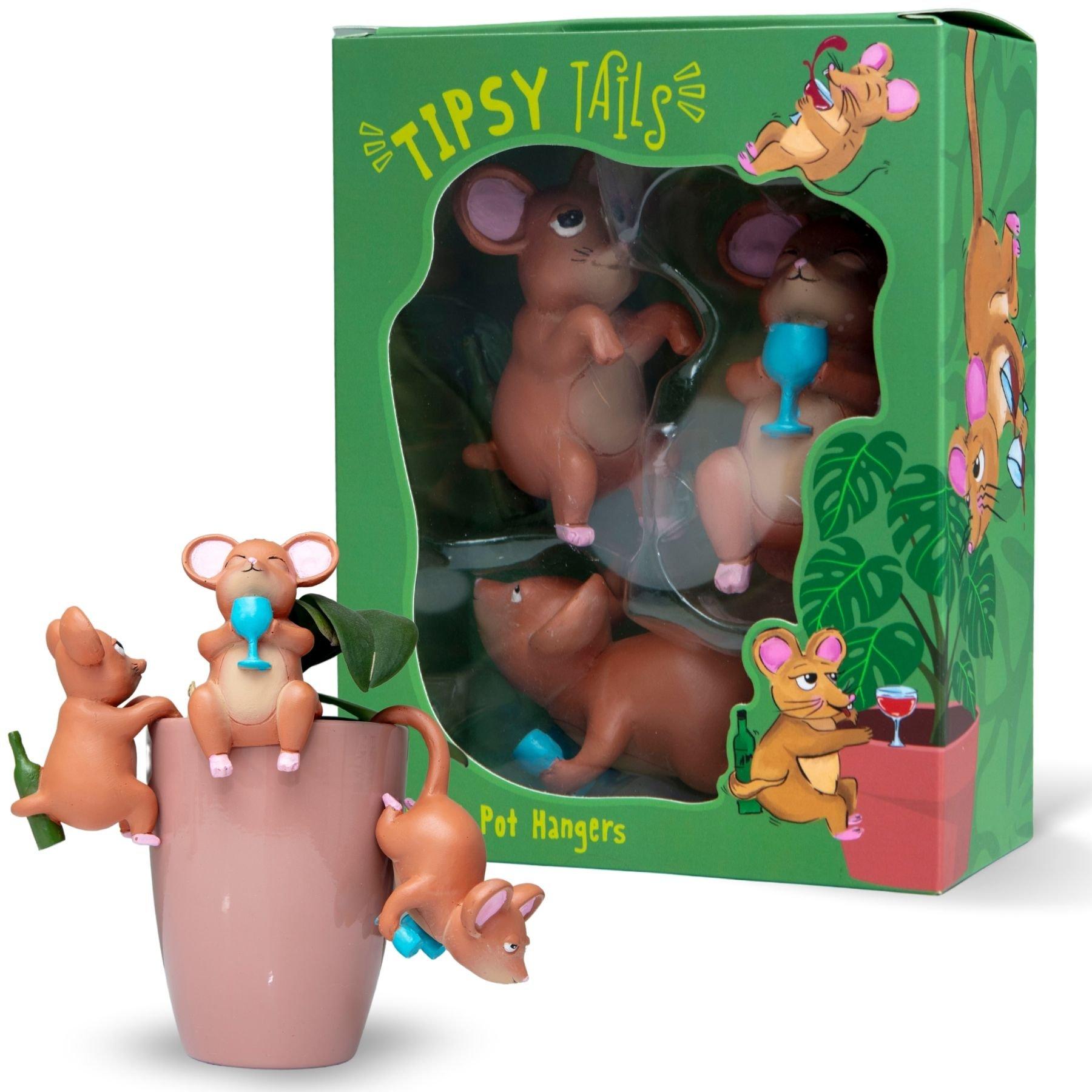 Multi - Boxer Gifts - Tipsy Tails Funny Plant Pot Hanging Ornament - 1