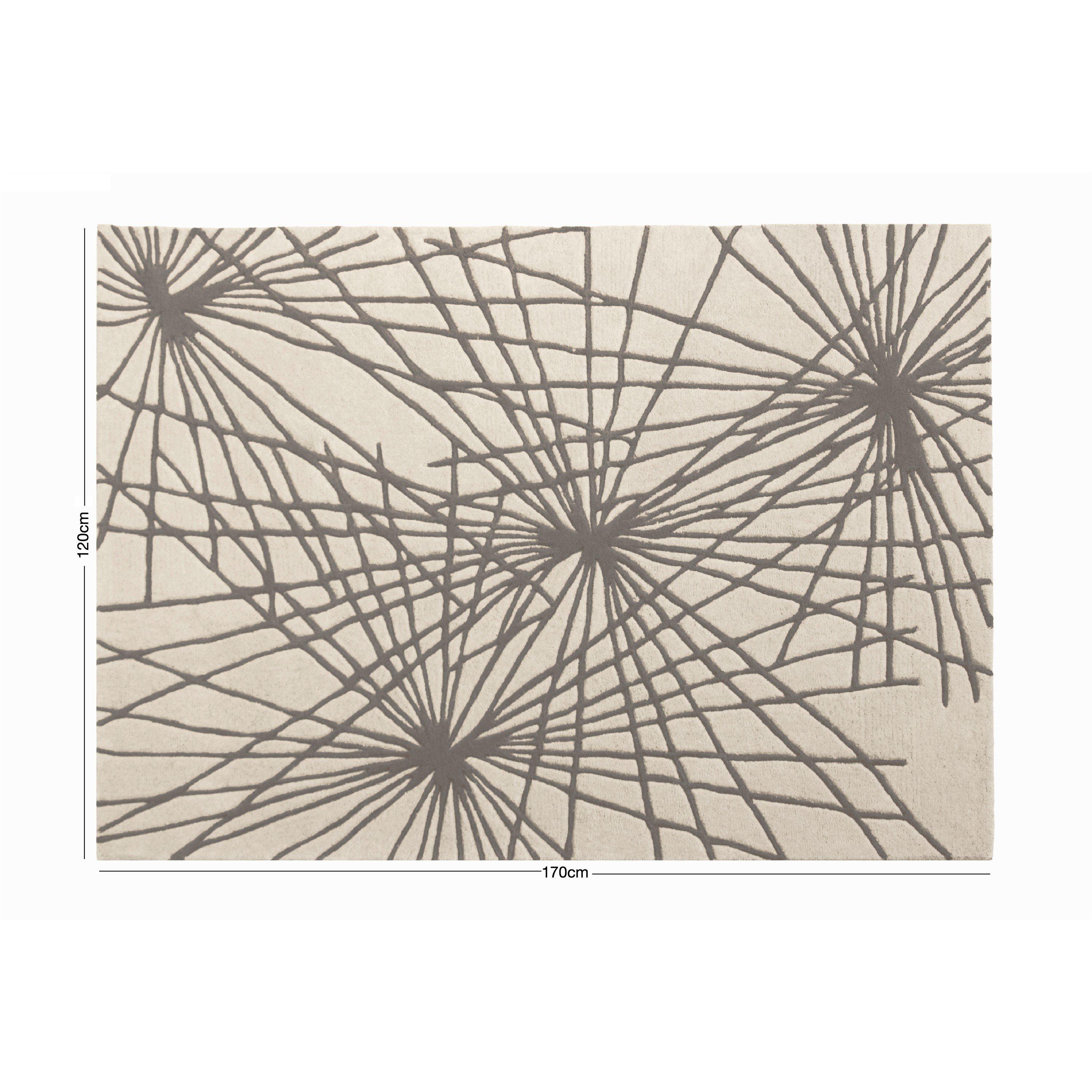 Charcoal - Esselle - Aura Starburst Natural / Charcoal 120 x 170cm Rug - 5