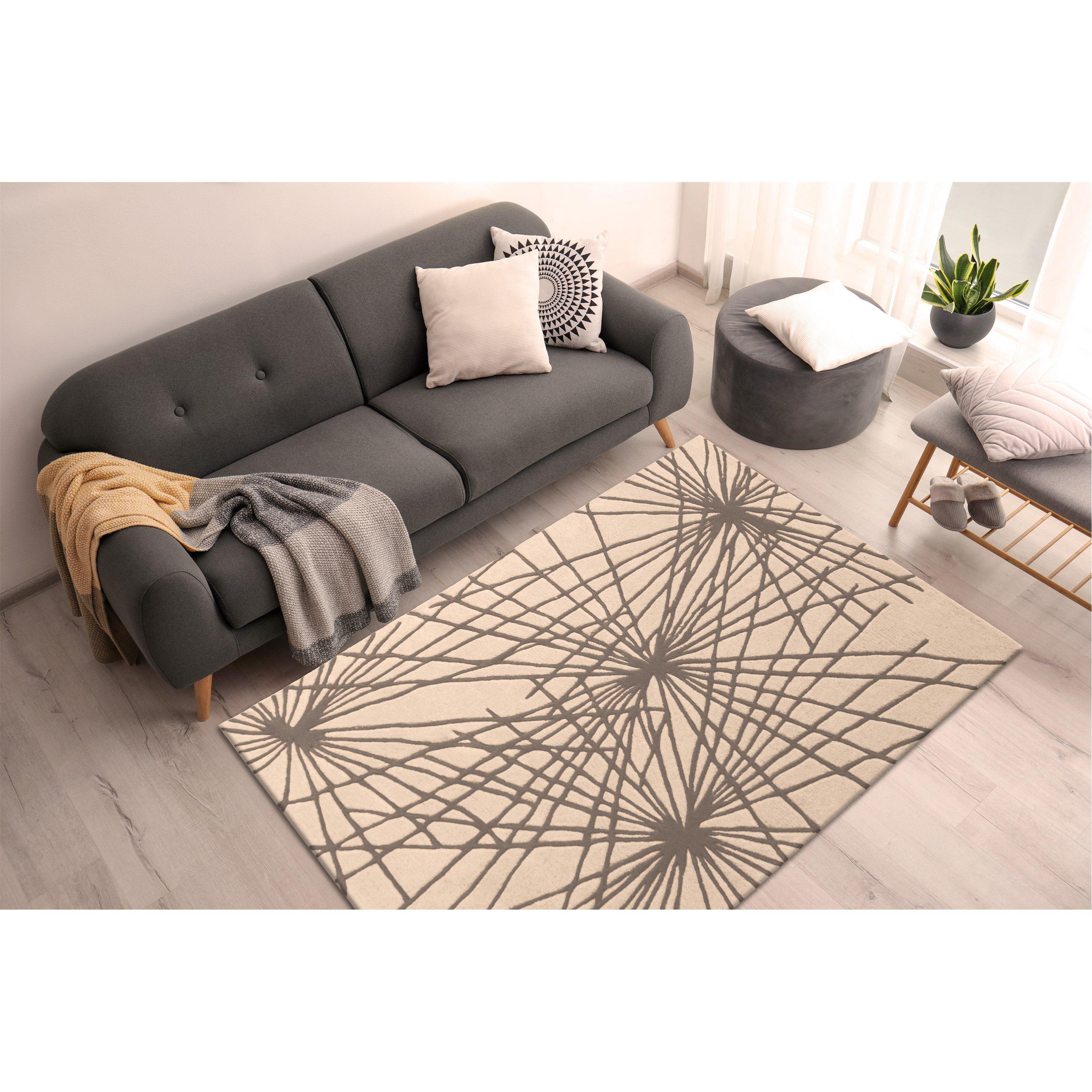 Charcoal - Esselle - Aura Starburst Natural / Charcoal 120 x 170cm Rug - 6