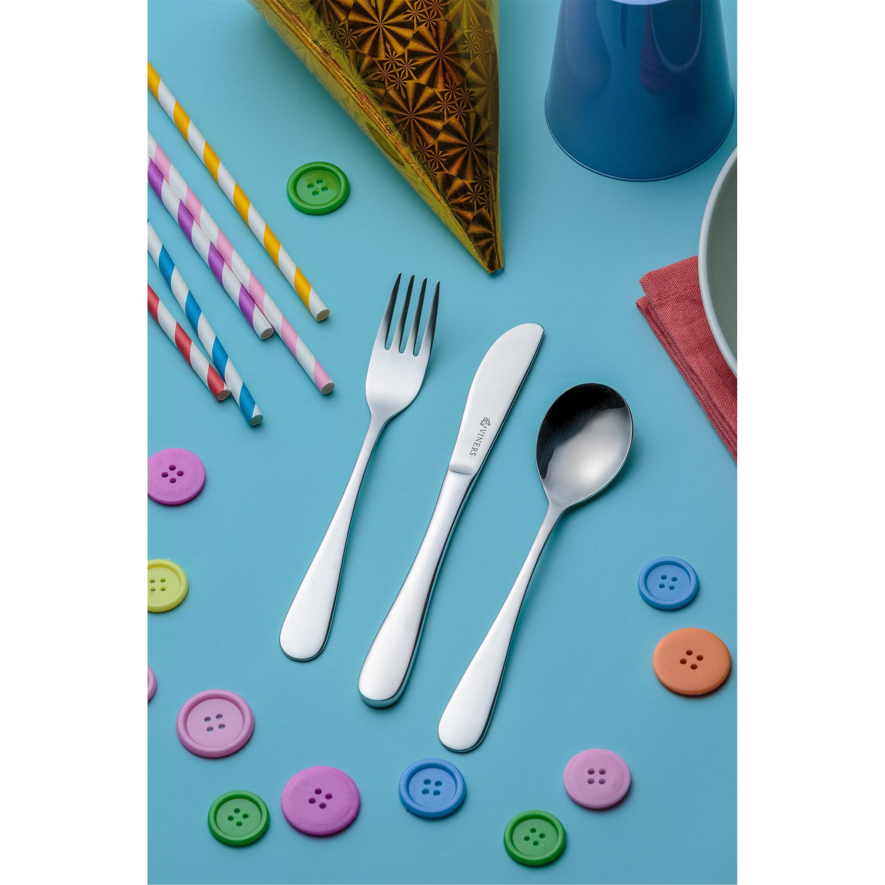 Silver - Viners - 3 Piece Kids Cutlery Set - 1