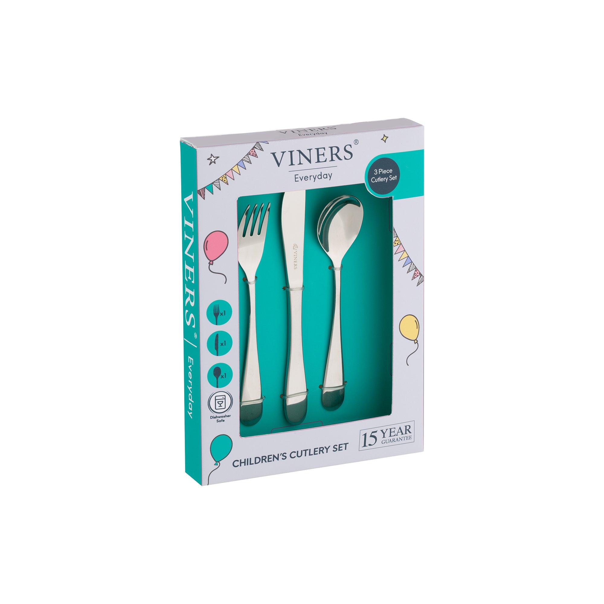 Silver - Viners - 3 Piece Kids Cutlery Set - 3