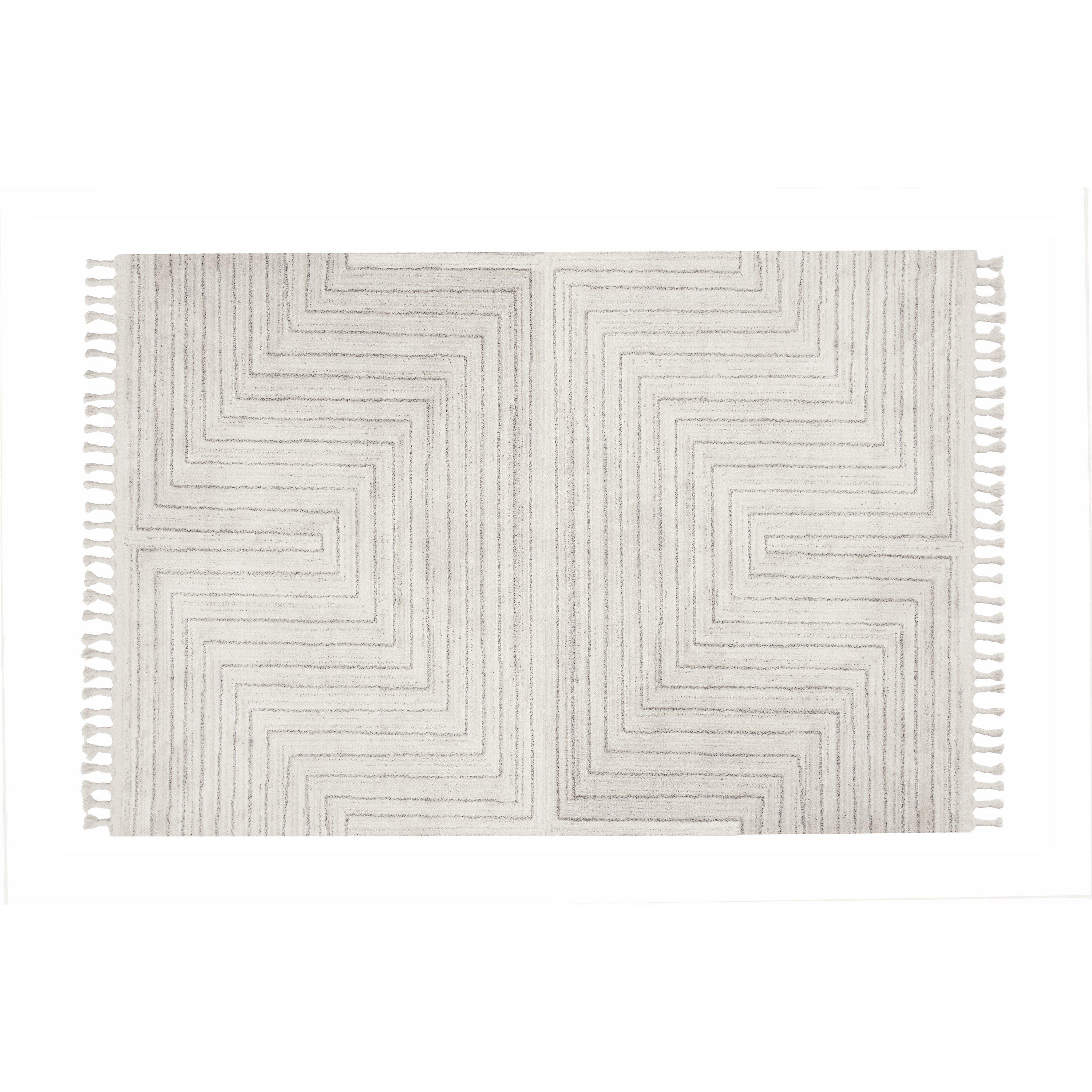 Cream - Esselle - Arctic Maze Natural / Grey 160 x 230cm Rug - 1