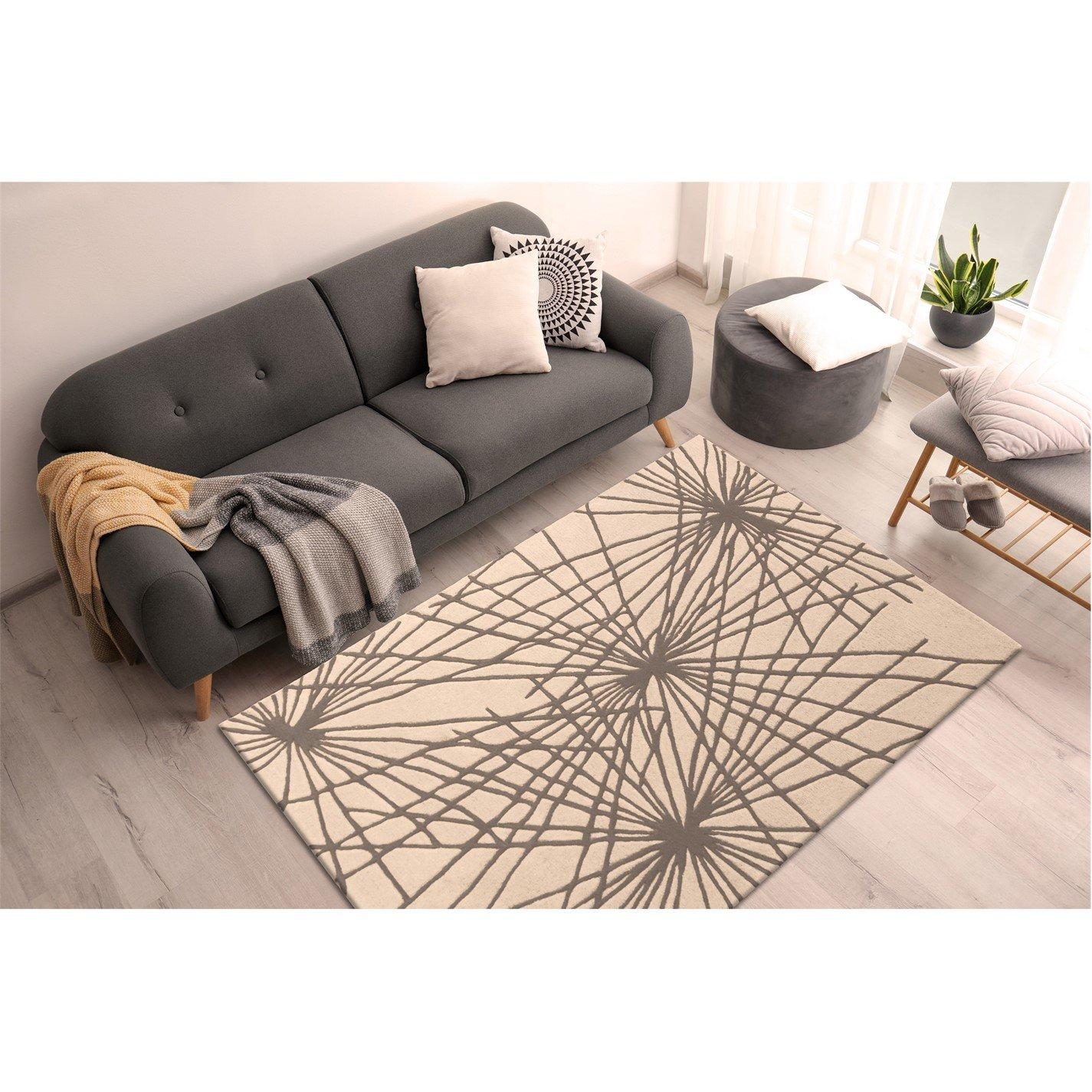 Esselle  Aura Starburst Natural / 160 X 230Cm Rug Charcoal - 160x230cm