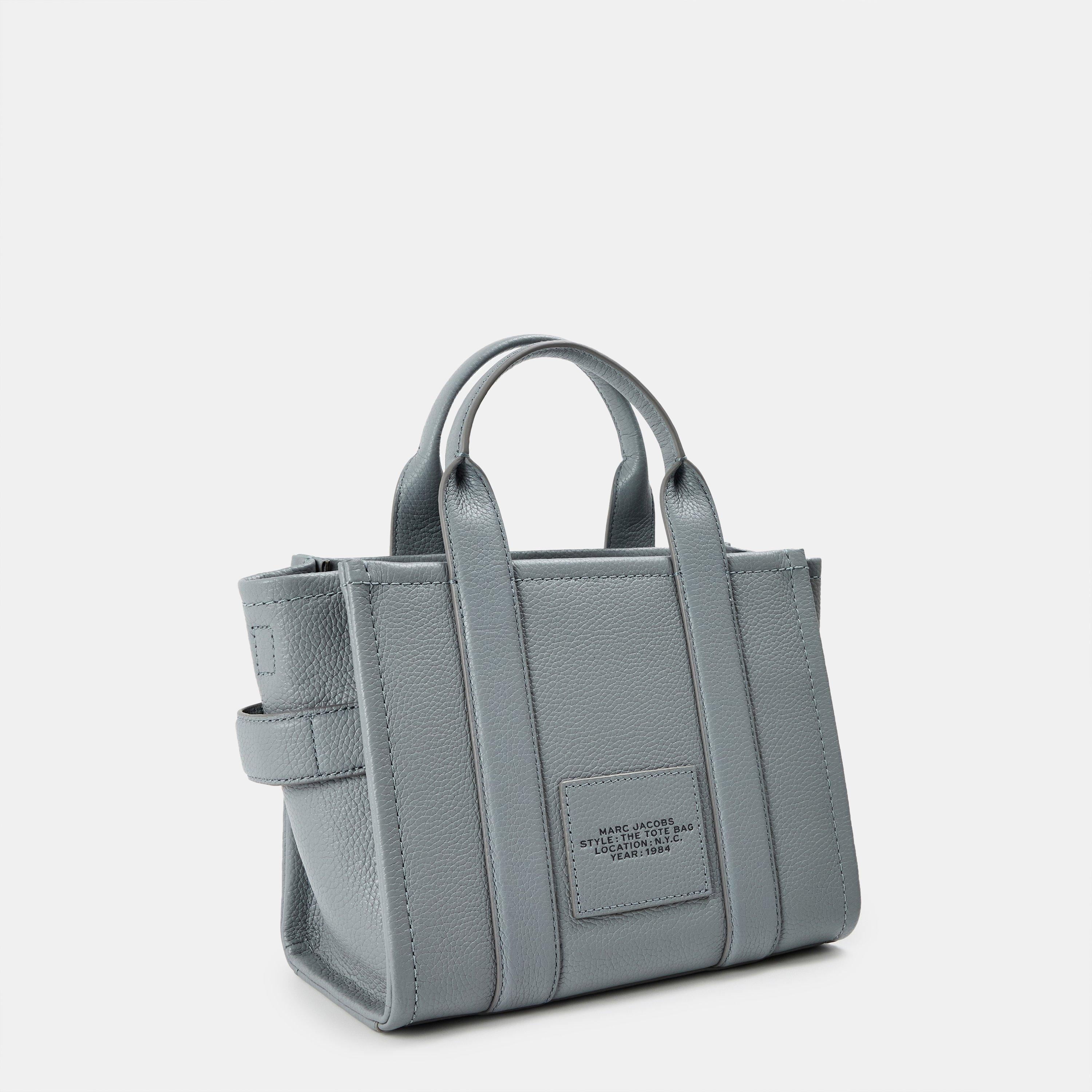 Wolf Grey - Marc Jacobs - Women's Small Leather Tote Bag - 2