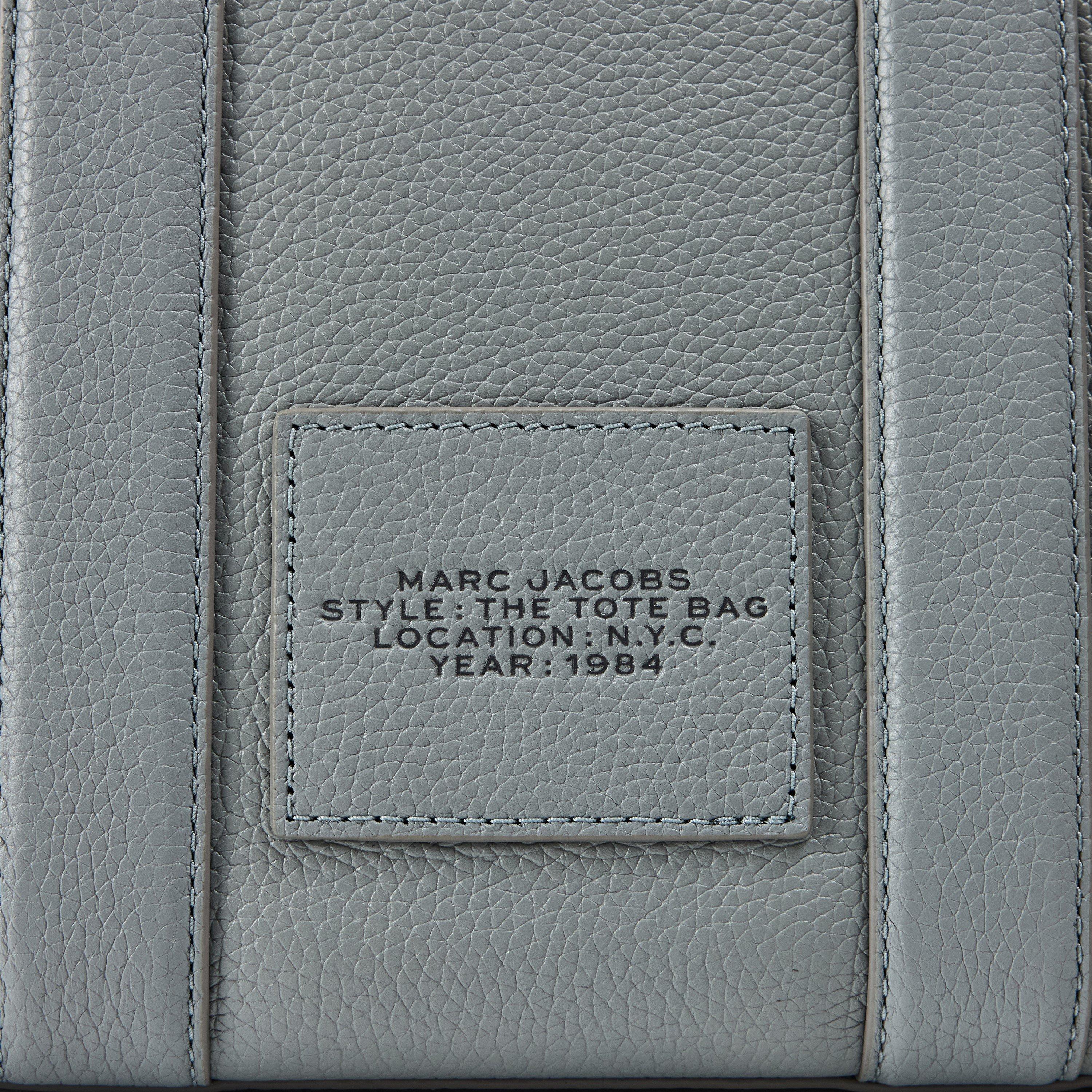 Wolf Grey - Marc Jacobs - Women's Small Leather Tote Bag - 3