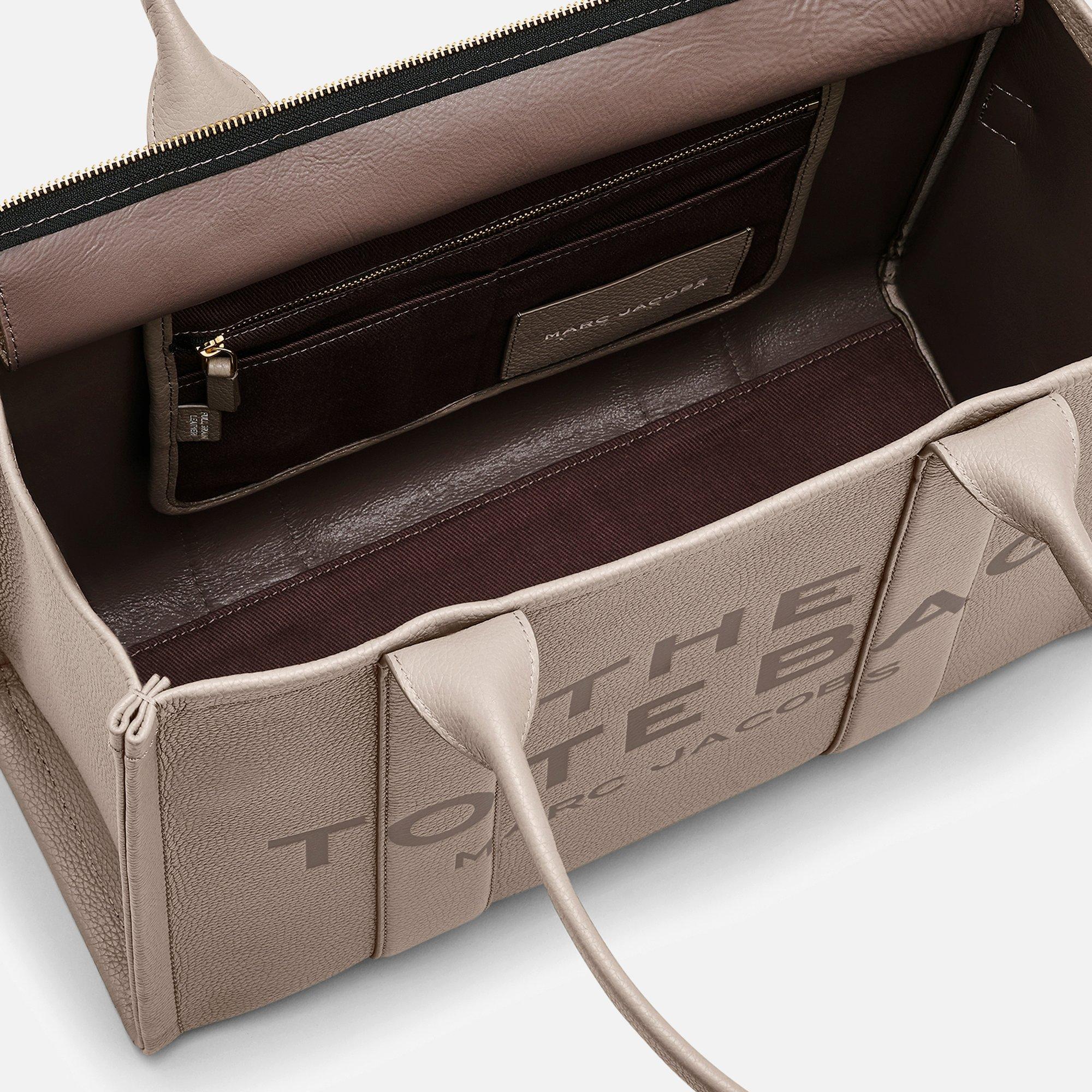 Cement - Marc Jacobs - Women's Large Leather Tote Bag - 3