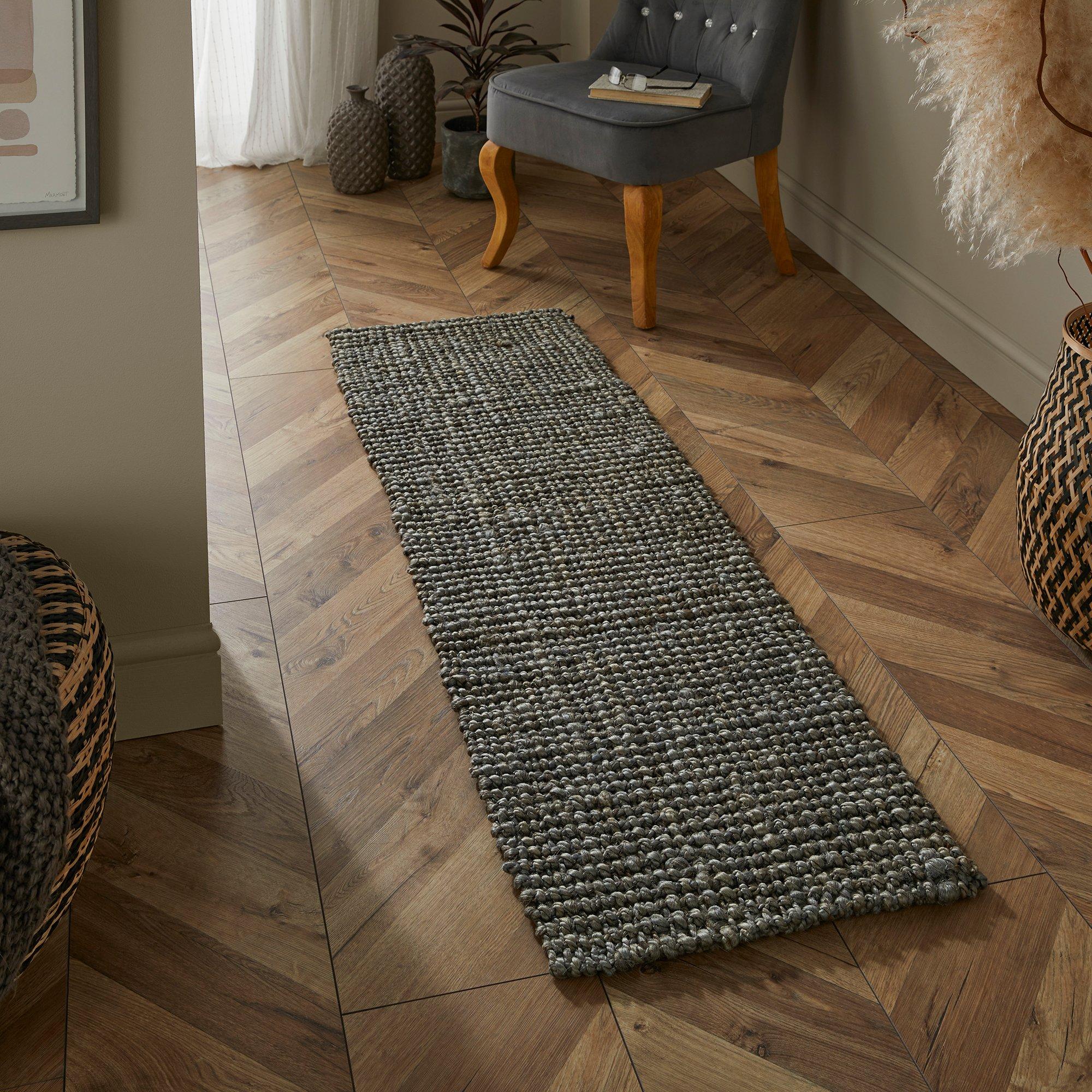 Grey - Esselle - Whitefield 45x150cm Grey Handwoven Boucle Runner - 6