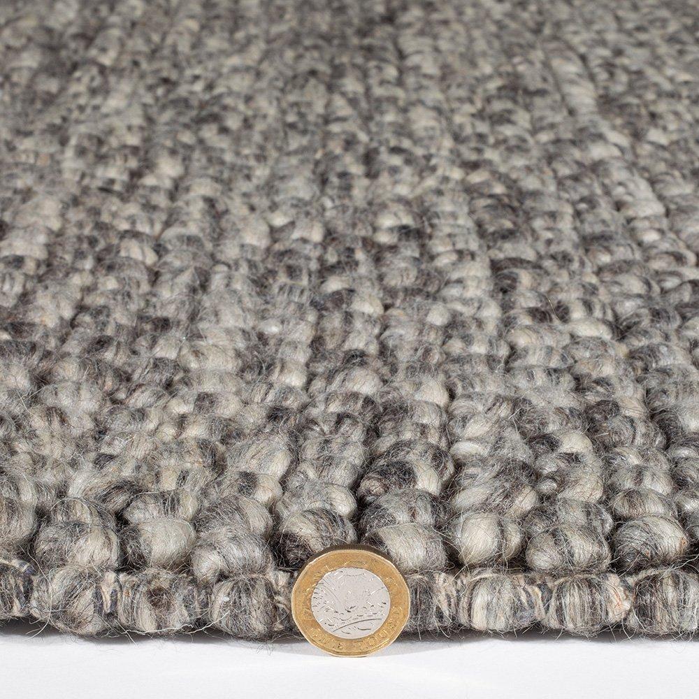 Grey - Esselle - Delilah Mottled Wool Pebble Grey Rug 200x290cm - 5