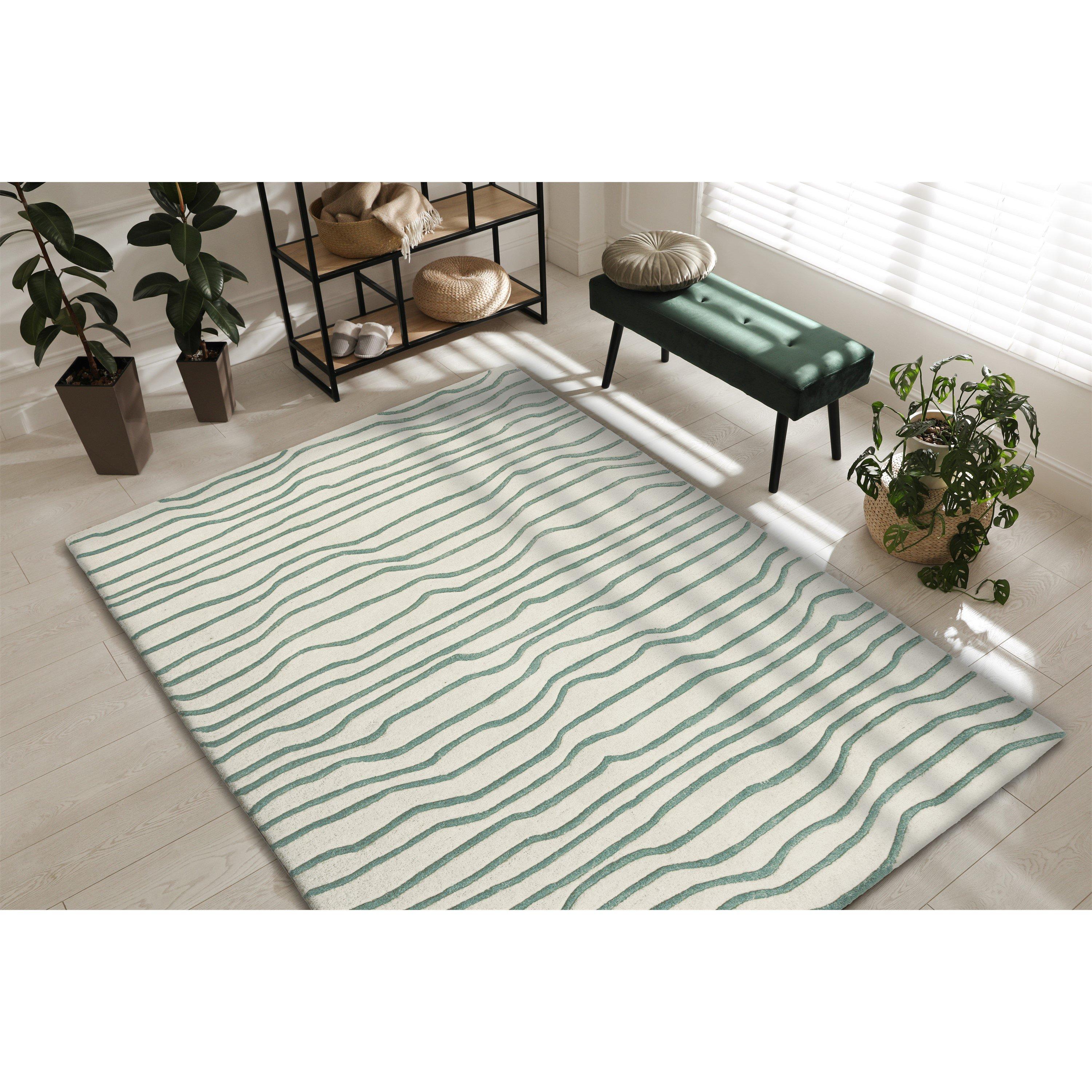 Green - Esselle - Aura Dune Natural / Green 160 x 230cm Rug - 7