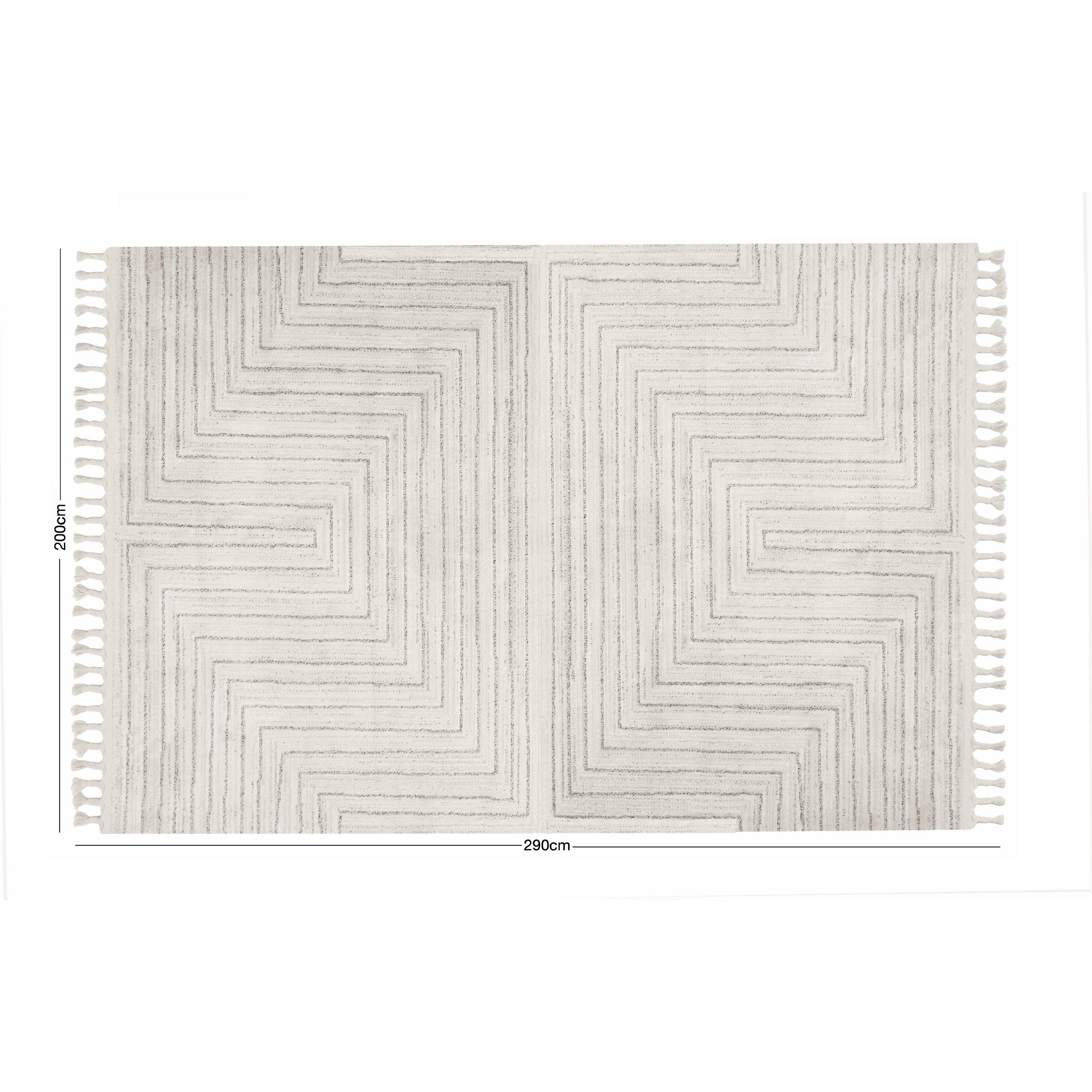 Cream - Esselle - Arctic Maze Natural / Grey 200 x 290cm Rug - 5