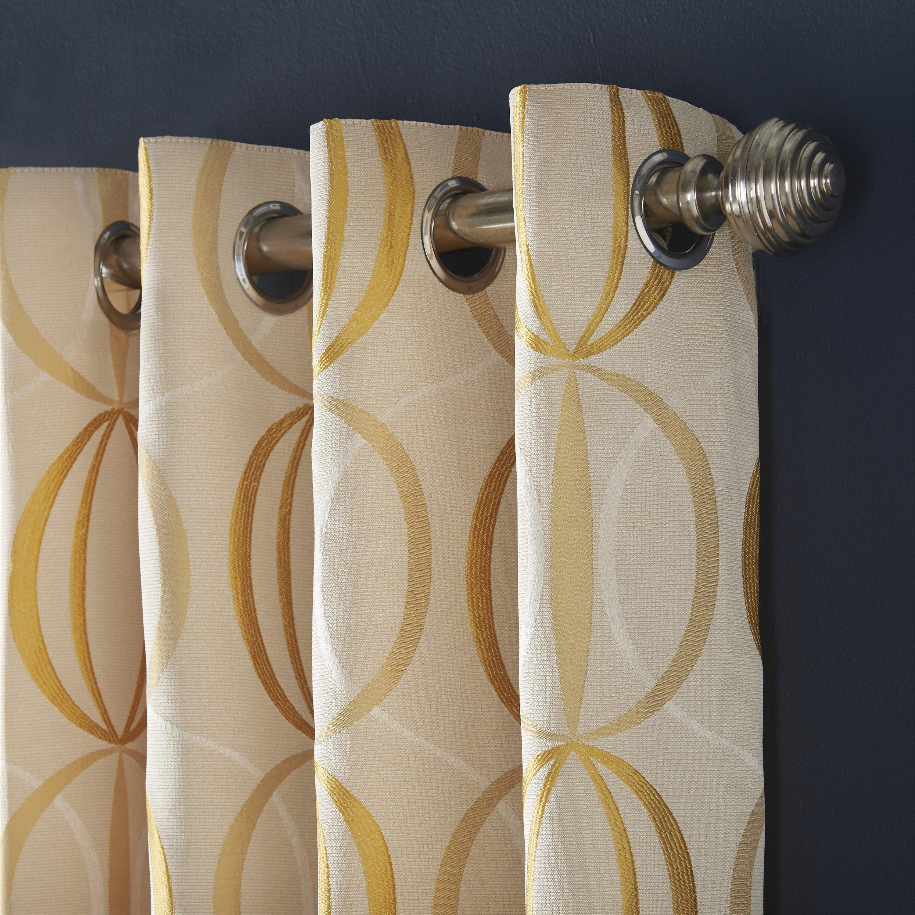Ochre - Alan Symonds - Omega Lined Ring Top Curtains - 2