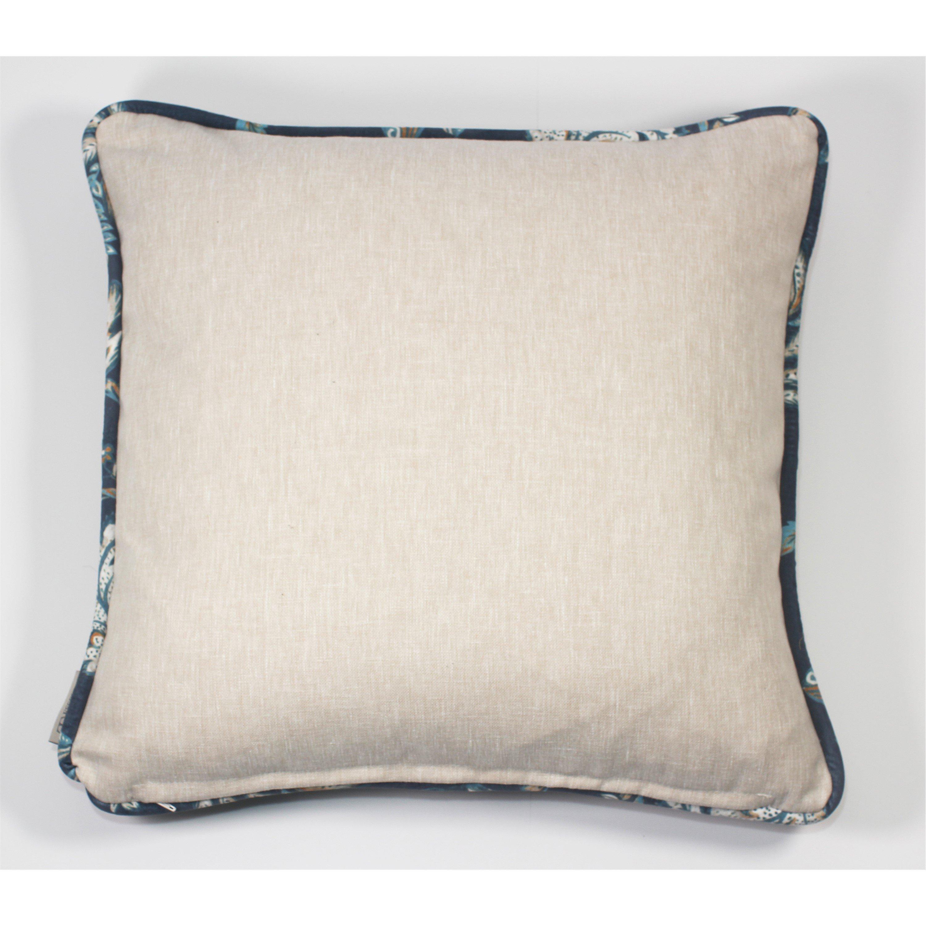 Navy - Esselle - Kashmir Jacobean Navy/Teal Cushion - 2