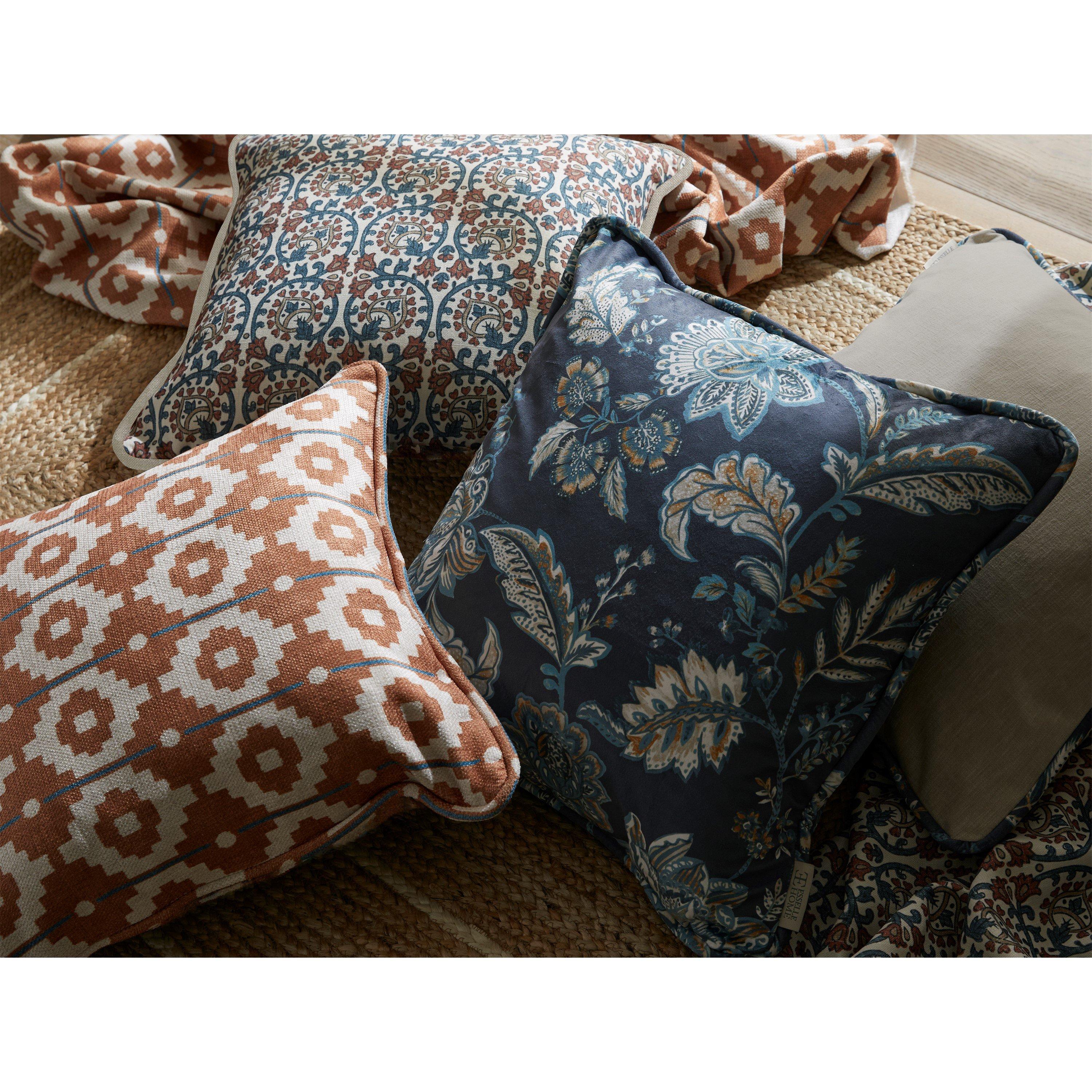 Orange - Esselle - Santiago Geo Burnt Orange/Teal Cushion - 4