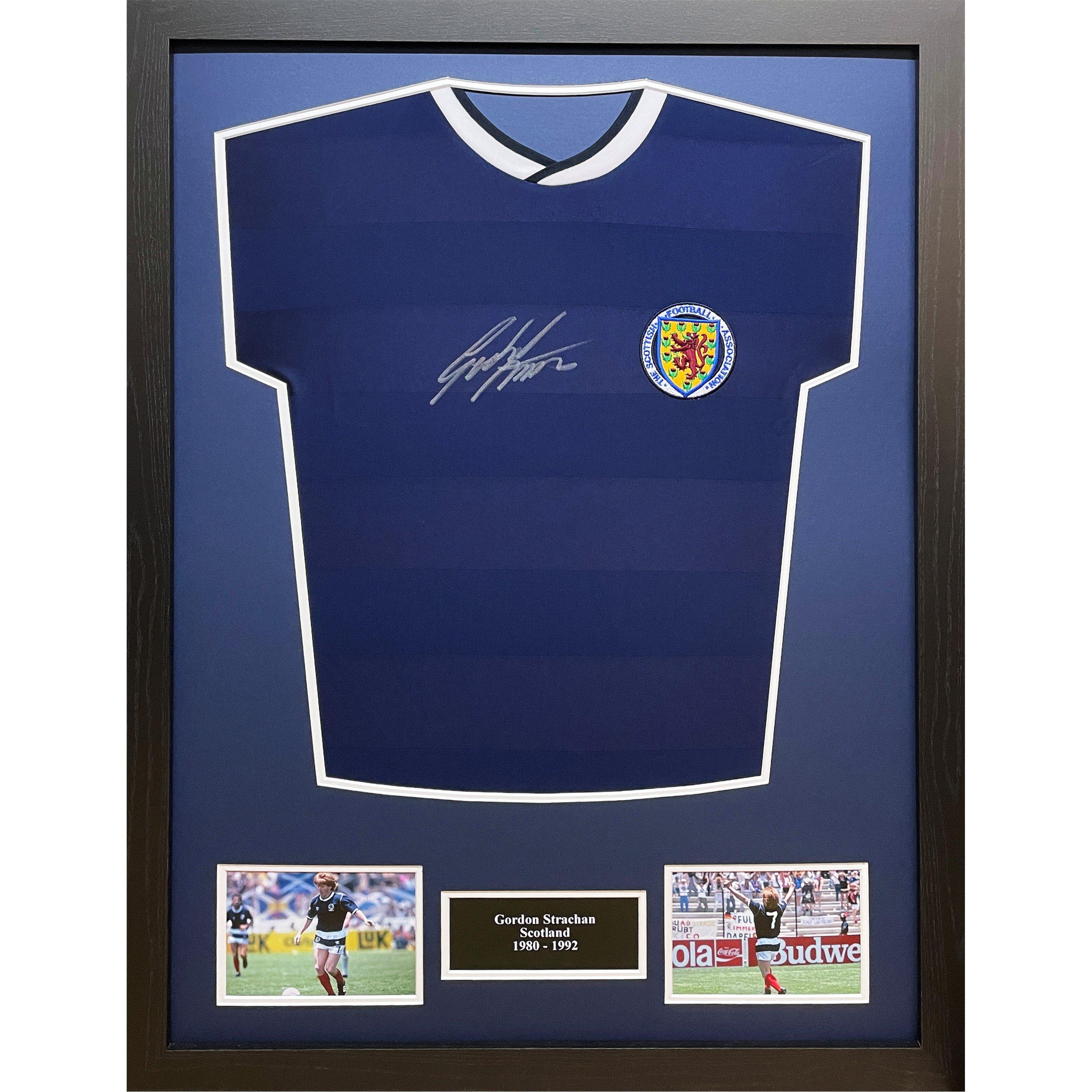 Allstarsignings Ltd  Gordon Strachan Signed Scotland Official Retrshirt - Blue