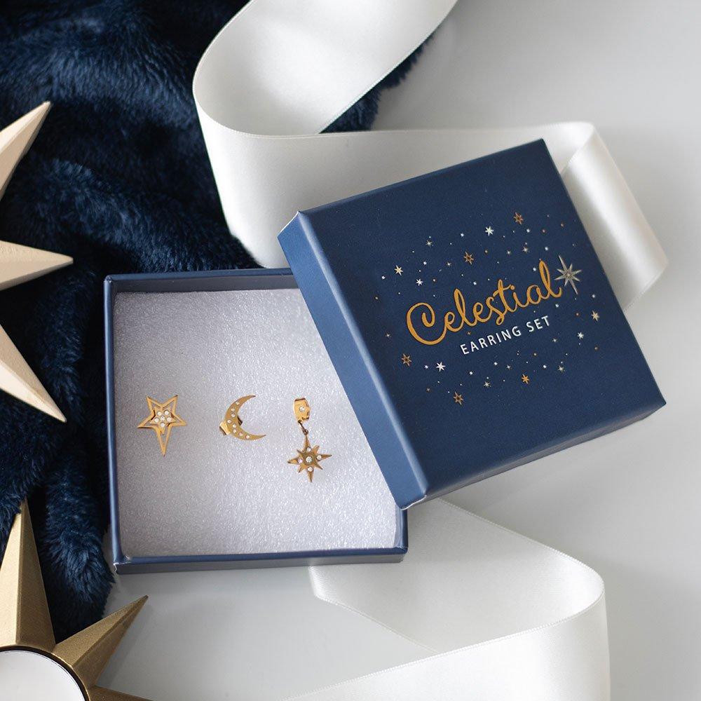 Something Different  Celestial Earring Set - Gold