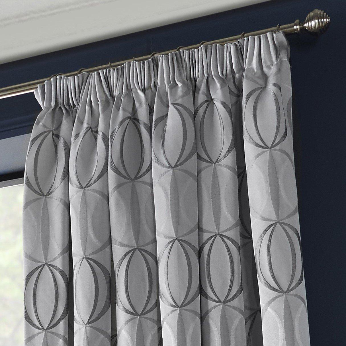 Silver - Alan Symonds - Omega Multi Yarn Fully Lined Pencil Pleat Curtains - 2