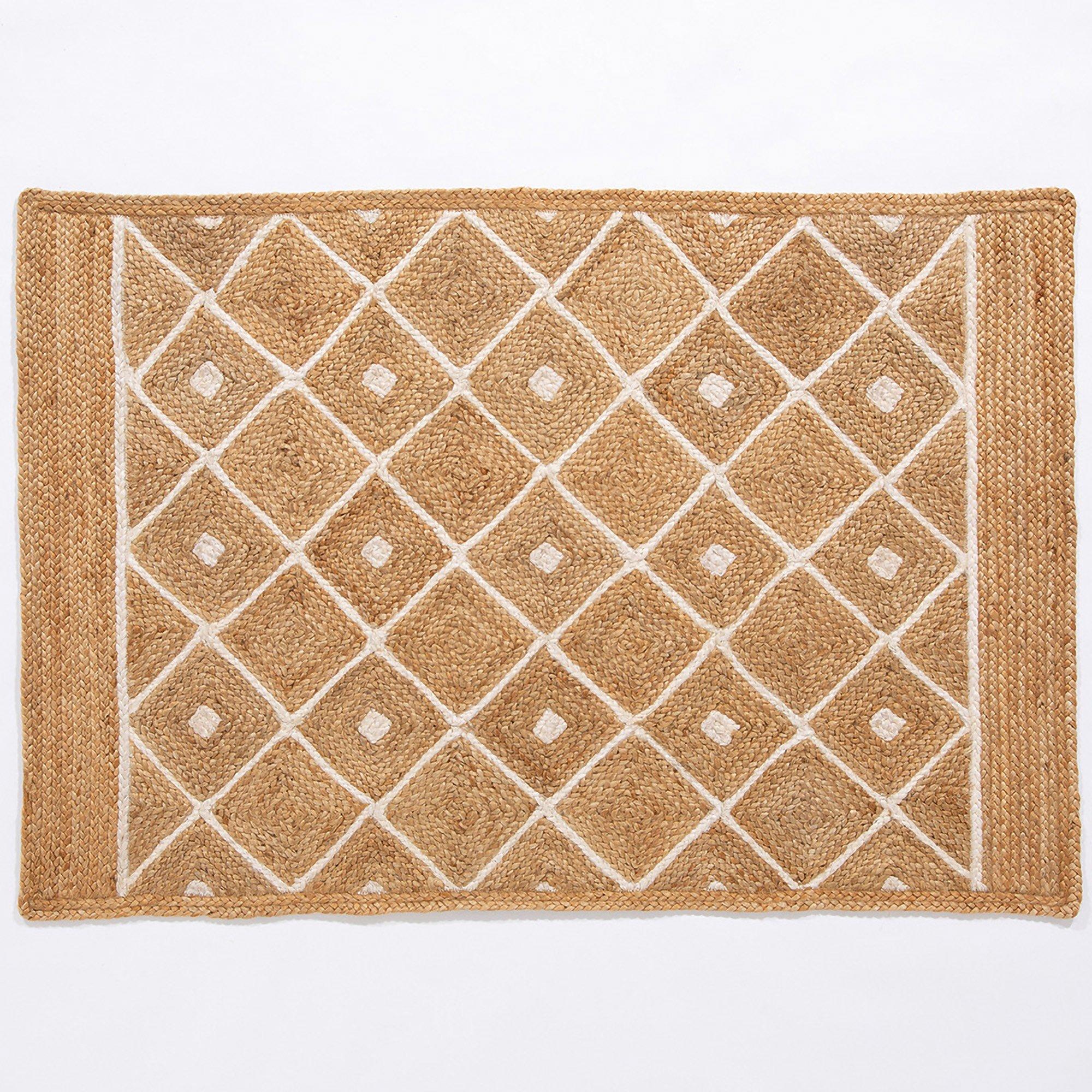 Neutral - Esselle - Prestbury Diamond Handbraided Natural Rug 120x170c - 1