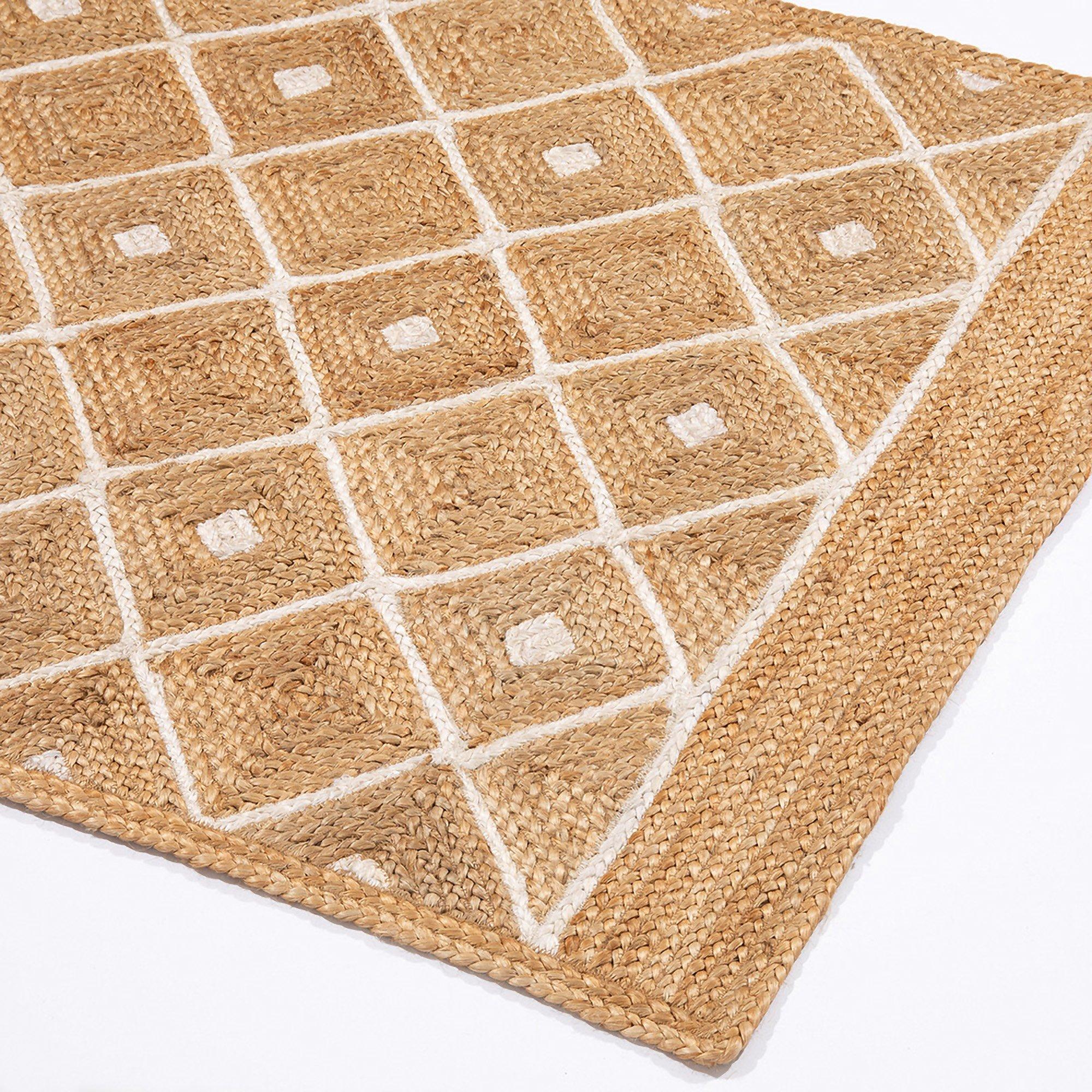 Neutral - Esselle - Prestbury Diamond Handbraided Natural Rug 120x170c - 3