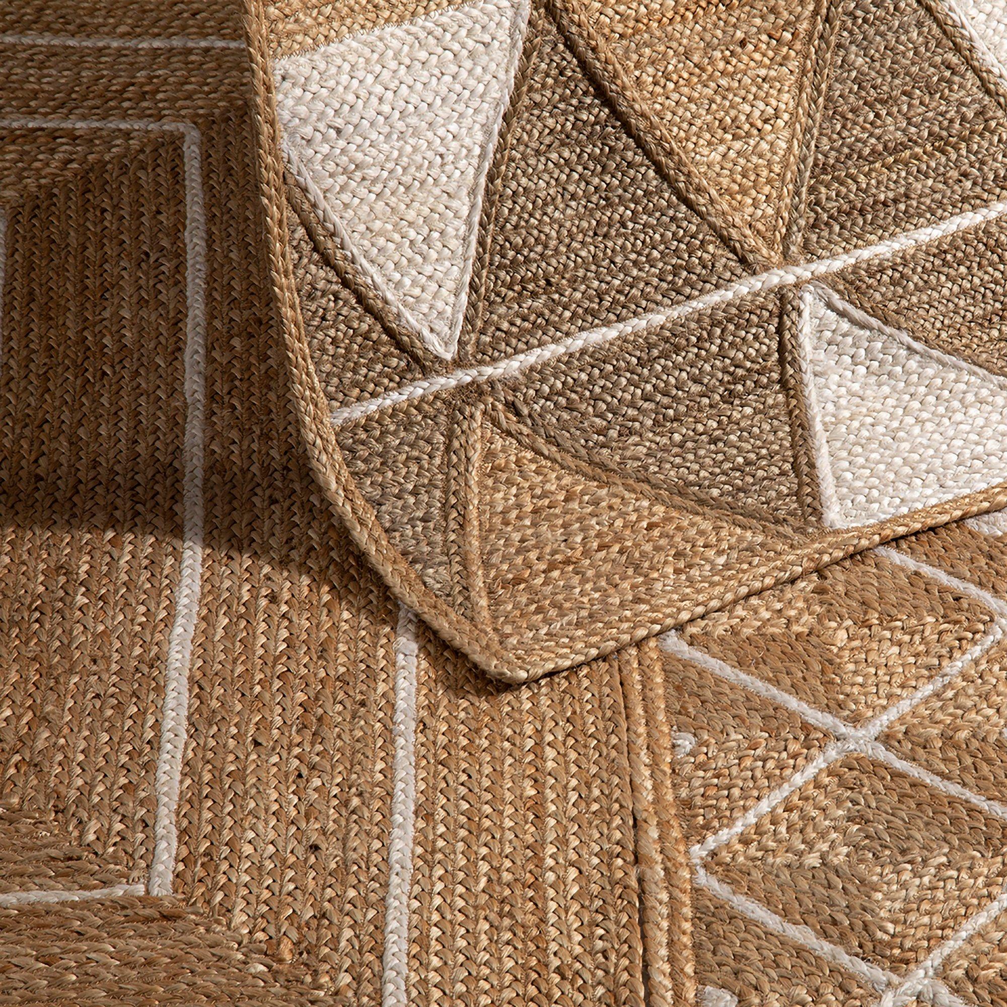 Neutral - Esselle - Prestbury Diamond Handbraided Natural Rug 120x170c - 4