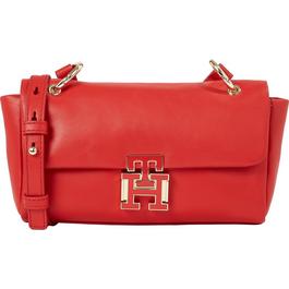 Tommy Hilfiger Pushlock Leather Flap Crossbody Bag