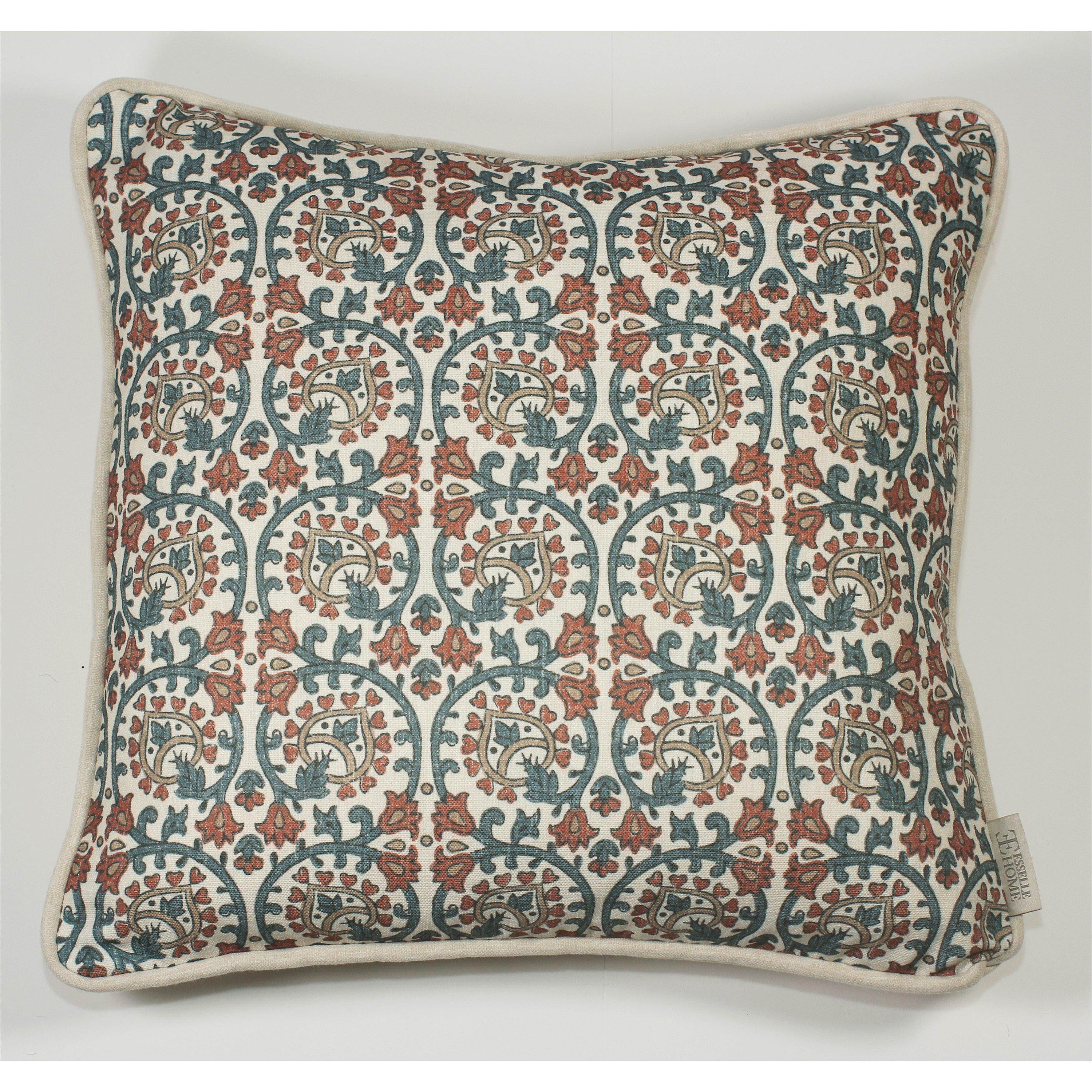 Blue - Esselle - Veda Linen Spice/Blue Cushion - 1