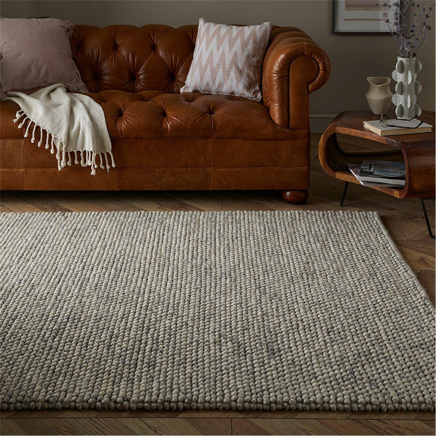 Esselle  Delilah Wool Pebble Mottled Rug 120X170cm Cream